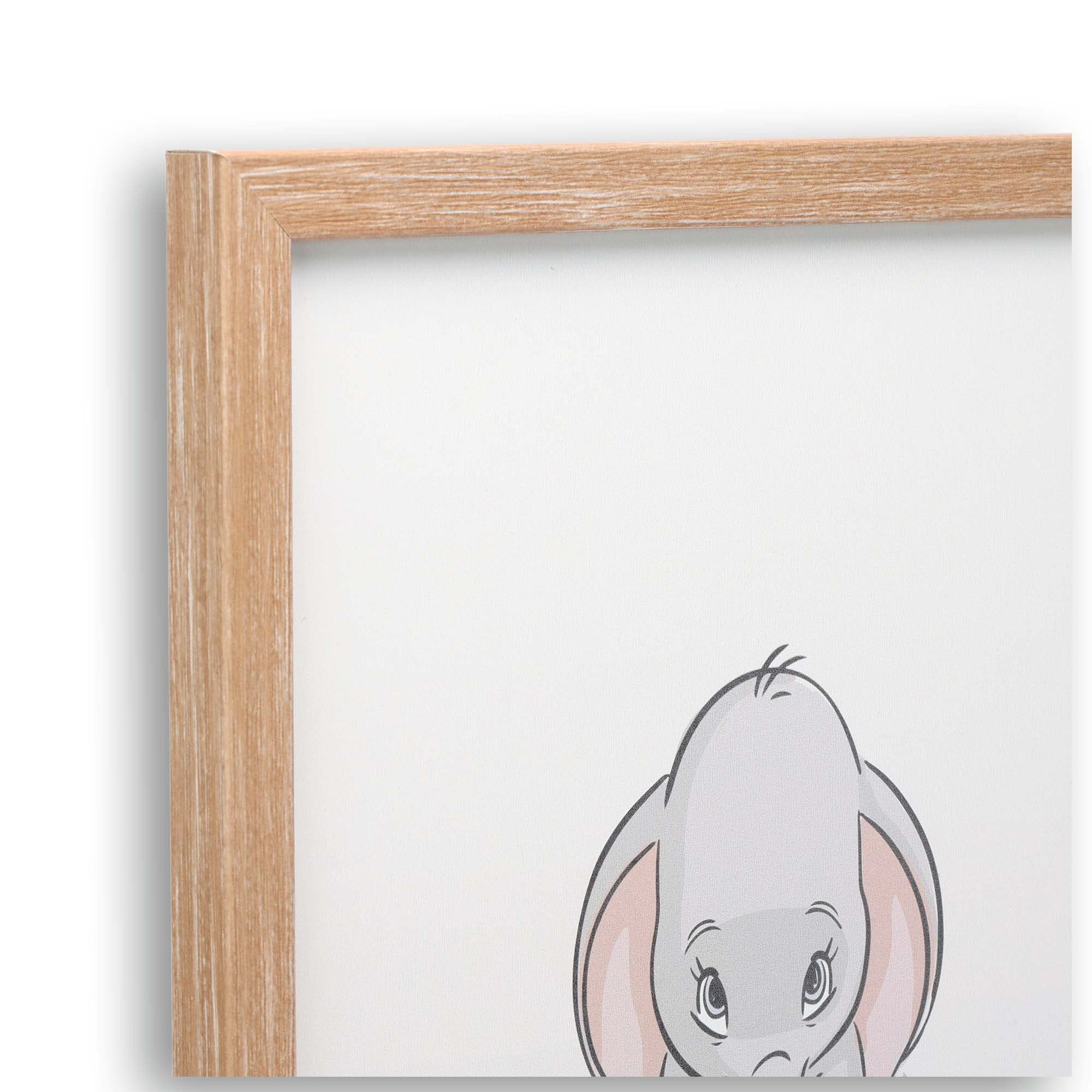 Disney Dumbo Little Peanut Framed Wood Wall Art - Cute Elephant Nursery Decor for Baby Room, Kids Bedroom & Playroom - Perfect Gift for Baby Showers & Birthday Parties
