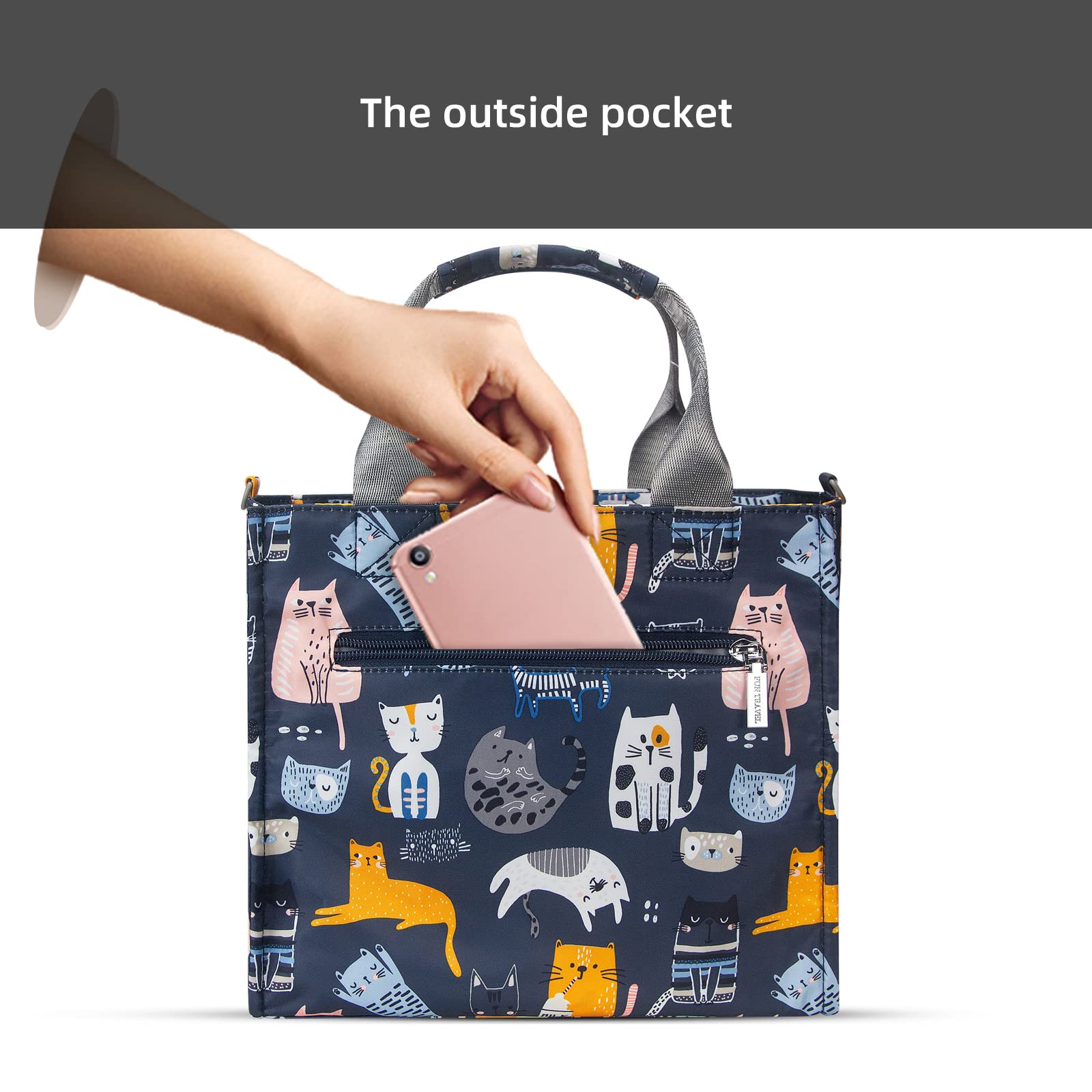 **Waterproof Small Diaper Bag for Travel - Multi-Function Mini Tote & Crossbody Purse (Cat Paradise Design) - Perfect for Baby Essentials, Day Trips & On-the-Go Moms**