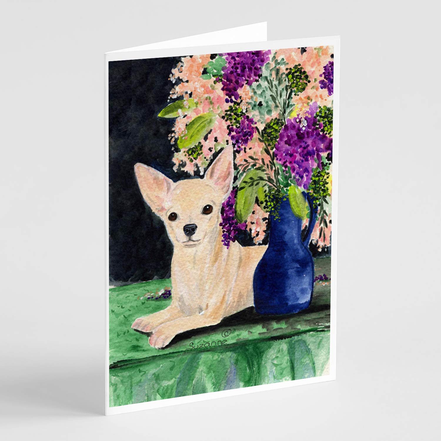 Whimsical Chihuahua Greeting Cards - Pack of 8 Blank A7 Note Cards (5x7) with Envelopes | Perfect for Birthdays, Thank You Notes & Pet Lover Gifts | Caroline's Treasures SS8289GCA7P