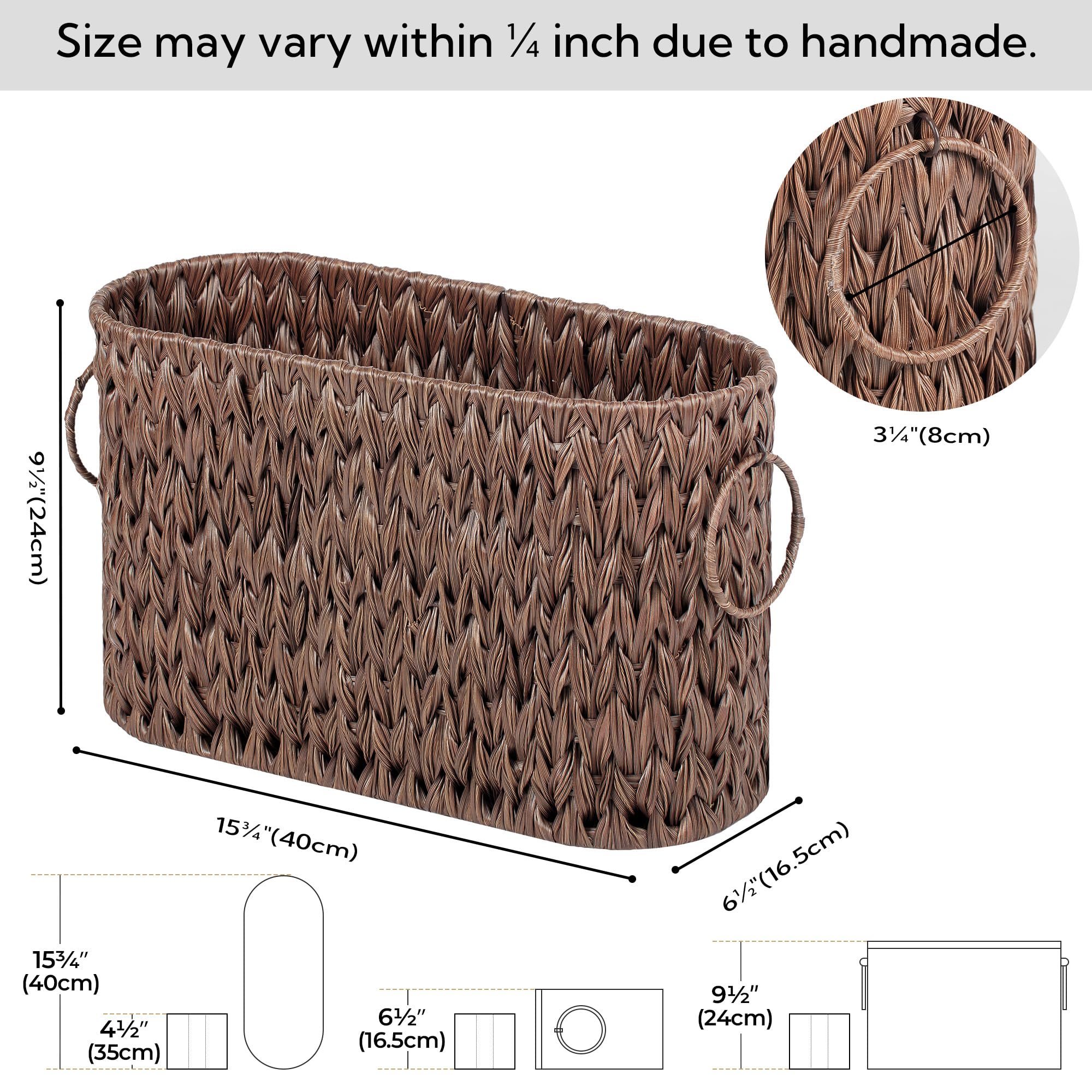 GRANNY SAYS Waterproof Toilet Paper Storage Basket - Holds 6 Mega Rolls, Bathroom Organizer for Toilet Paper Holder & Storage, Brown - Perfect for Bathroom, RV, Camper & Small Space Organization