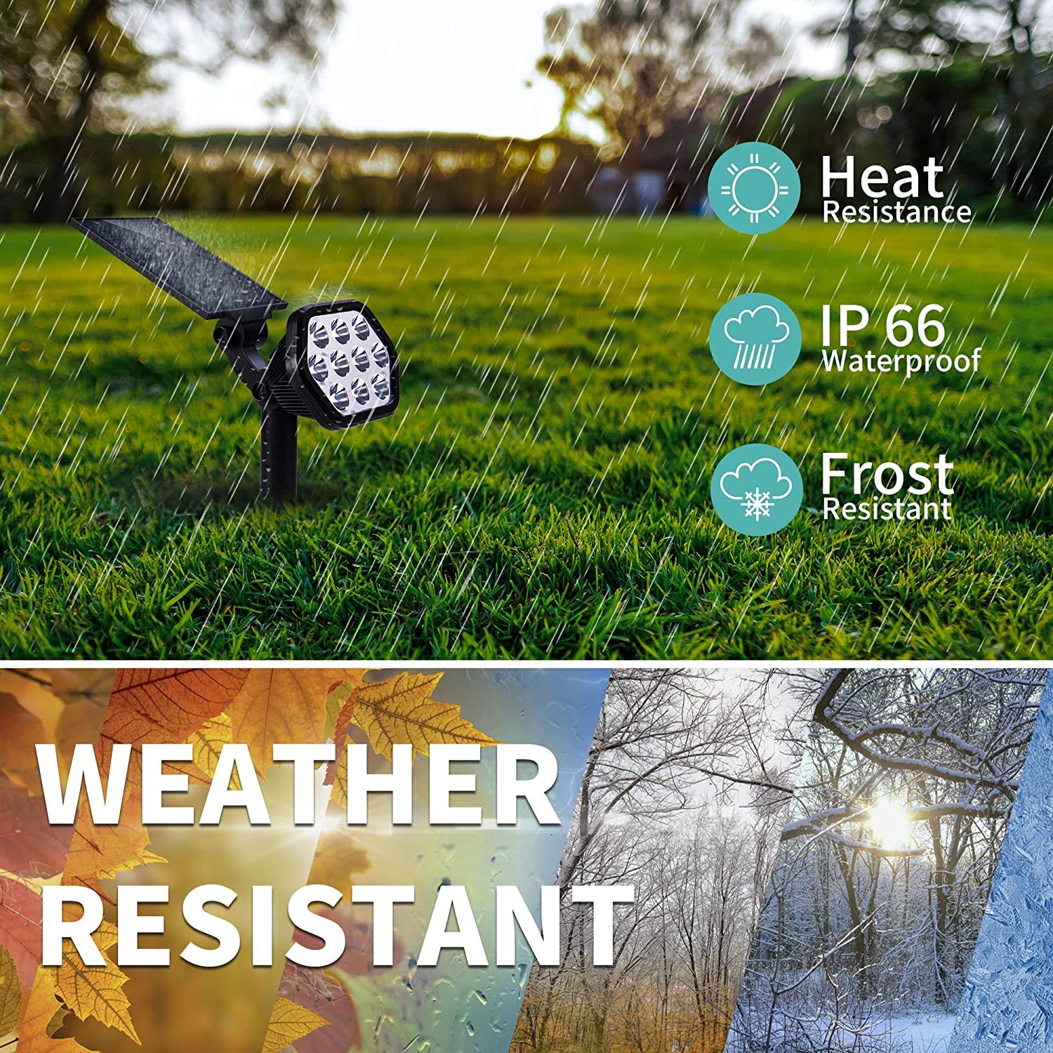 Nekteck 10 LED Solar Powered Outdoor Landscape Spotlights - 2-in-1 Adjustable Wall Lights for Yard, Garden, Walkway, Porch, Pool & Driveway Security & Decoration (4 Pack, Warm White) | Weatherproof Solar Lighting for Pathways, Patios & Backyard Landscaping