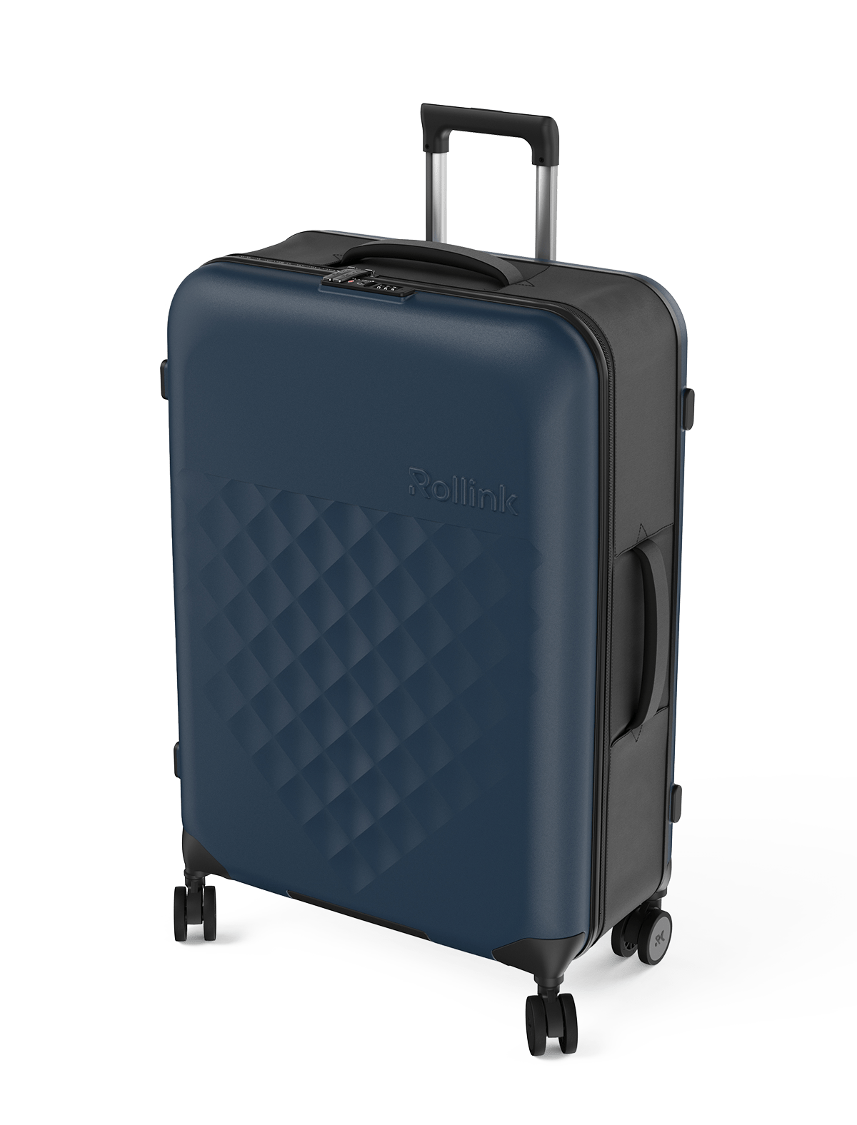 Rollink Flex 360° Large Checked 4 Wheel Collapsible Luggage - Spinner Suitcase for Travel, Business Trips & Vacations | Durable Expandable Rolling Luggage with Smooth Wheels
