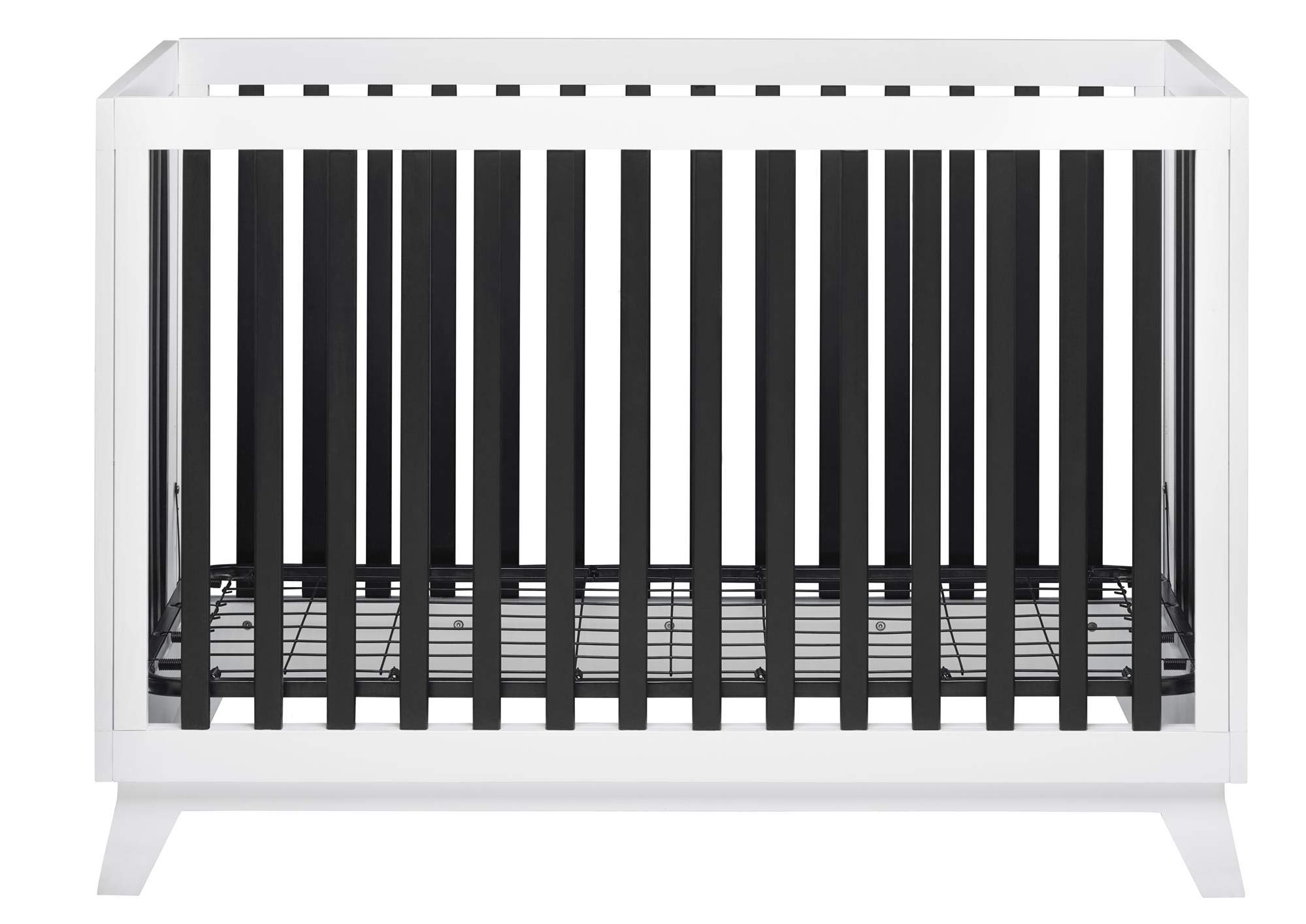 Little Seeds Rowan Valley Flint Crib - Black & White Convertible Baby Crib for Nursery, Toddler Bed & Daycare Use