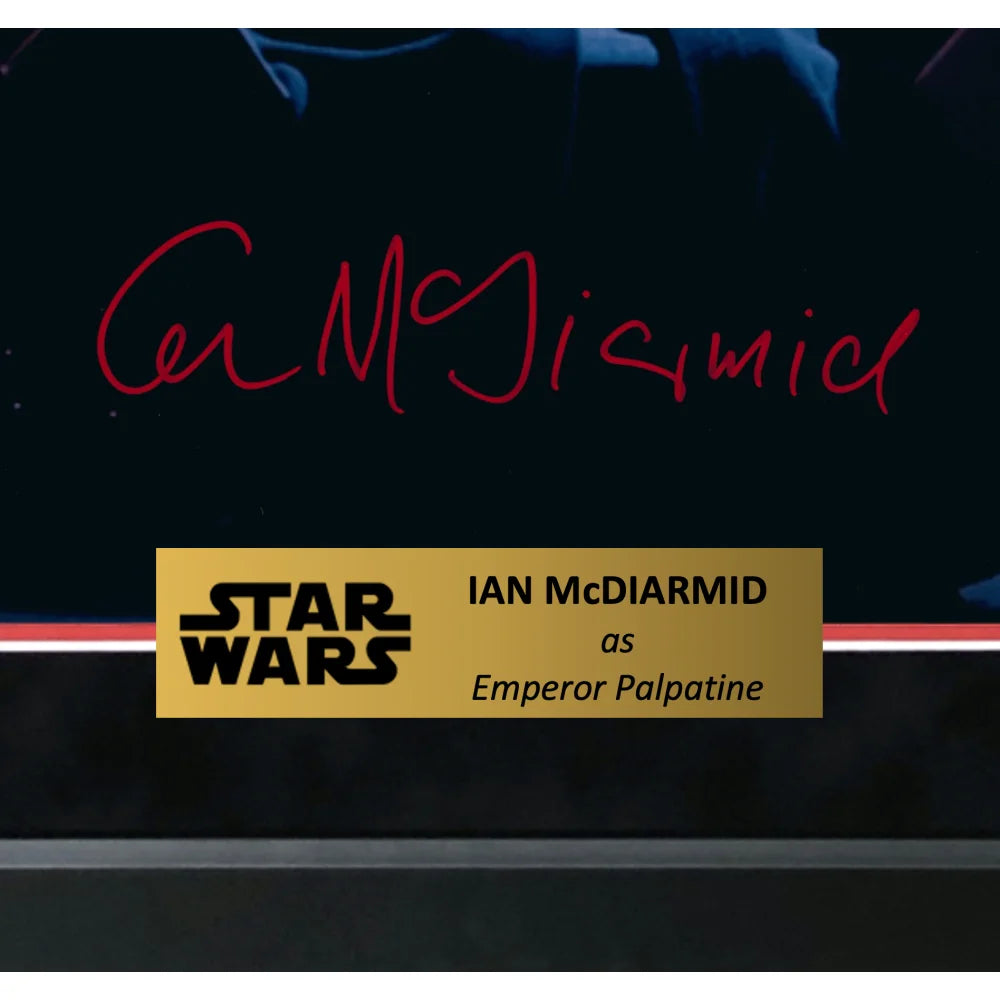 Ian McDiarmid Autographed 16x20 Star Wars Emperor Palpatine Framed Photo with JSA COA - Limited Edition #D/5 - Perfect for Star Wars Collectors and Home Theater Decor
