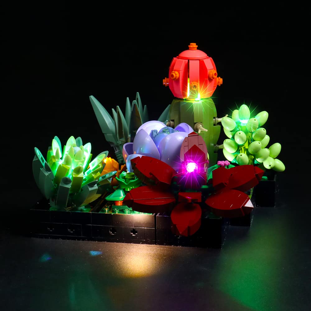 LED Light Kit for Lego Icons Succulents 10309 - Compatible with Lego Building Blocks, DIY Lighting Solution for Home Decor & Display (Not Include Lego Set) - Perfect for Night Lights, Shelf Decor & Gift Ideas
