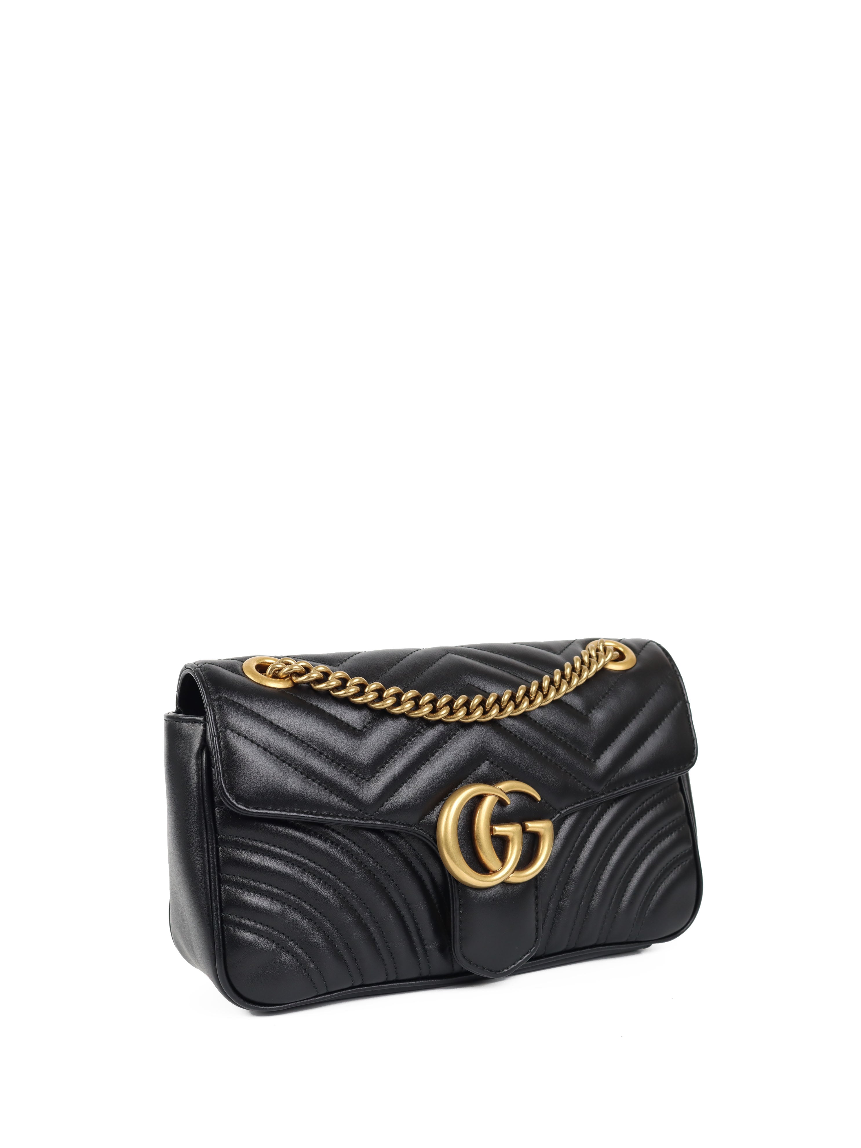 Gucci GG Marmont Small Shoulder Bag in Black Leather - Perfect for Evening Out, Date Night & Daily Use