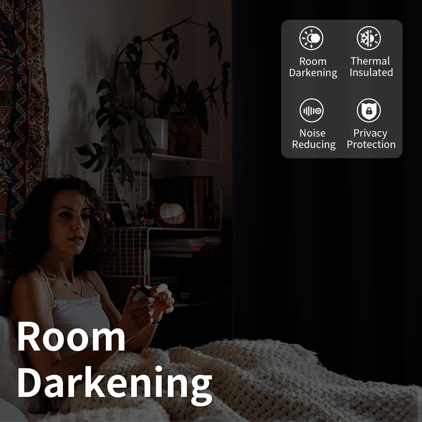 BGment Blackout Curtains 84 Inch Length - Room Darkening Window Curtains for Bedroom, Living Room, Bathroom - 52x84 Inch, 1 Panel, Black - Perfect for Privacy, Light Blocking & Room Dividers