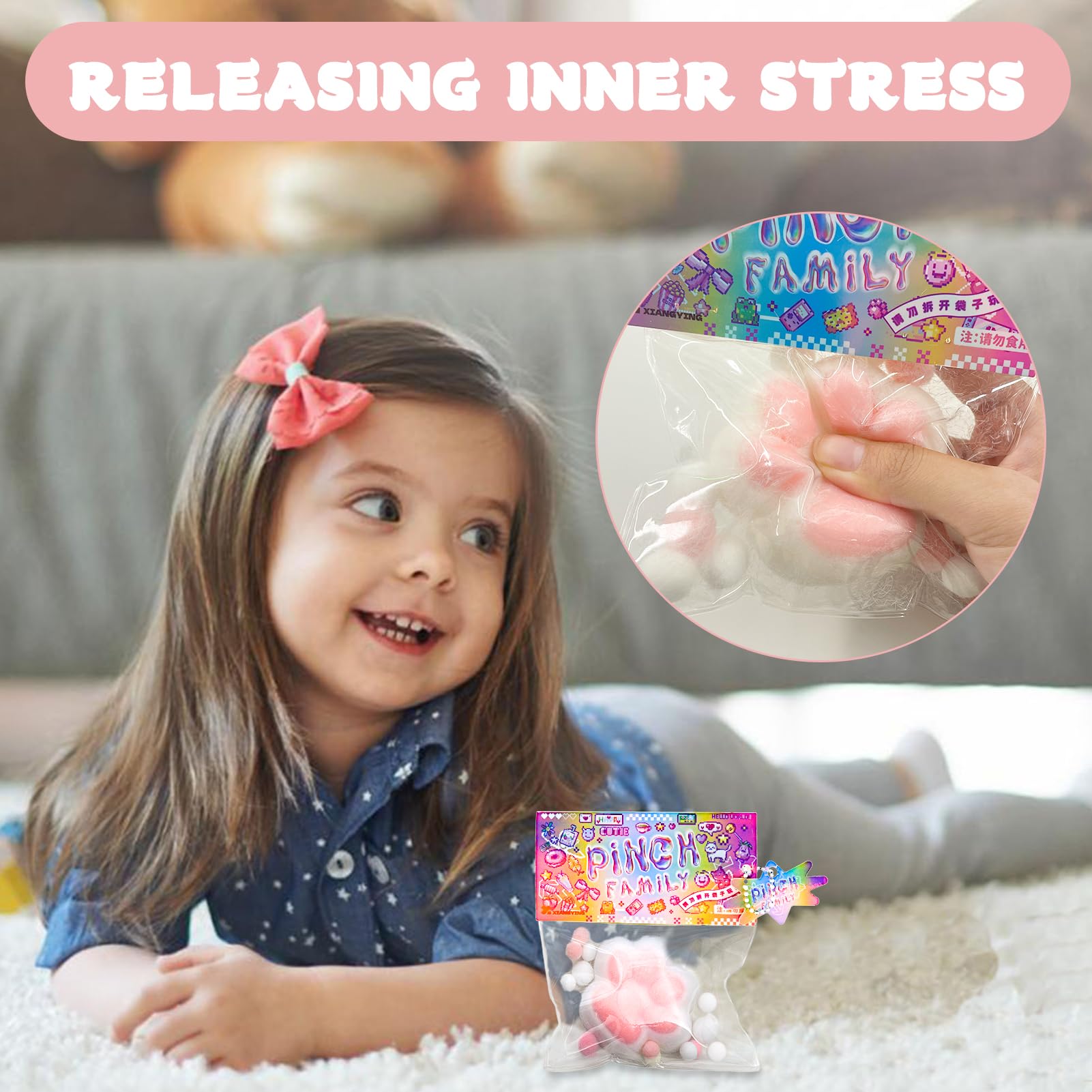 Anti-Stress Squishy Toys for Kids & Adults - Kawaii Sensory Fidget Toys, Squeeze Ball for Anxiety Relief - Perfect for Office, School, and Home Stress Relief