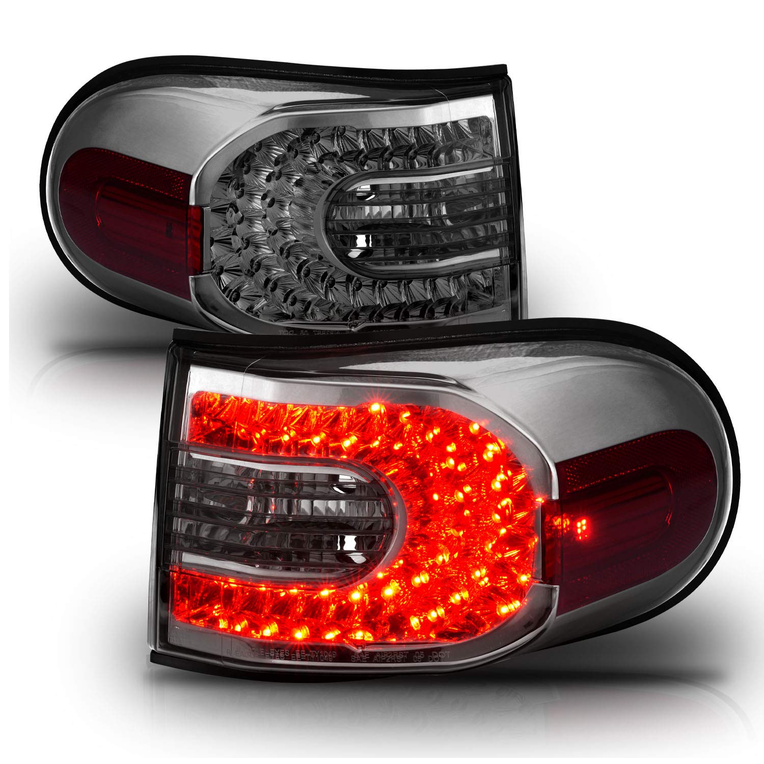AmeriLite LED Tail Lights for Toyota FJ Cruiser - Smoke Lens, Left & Right Side - Enhanced Visibility & Style for Off-Road Adventures & Night Driving