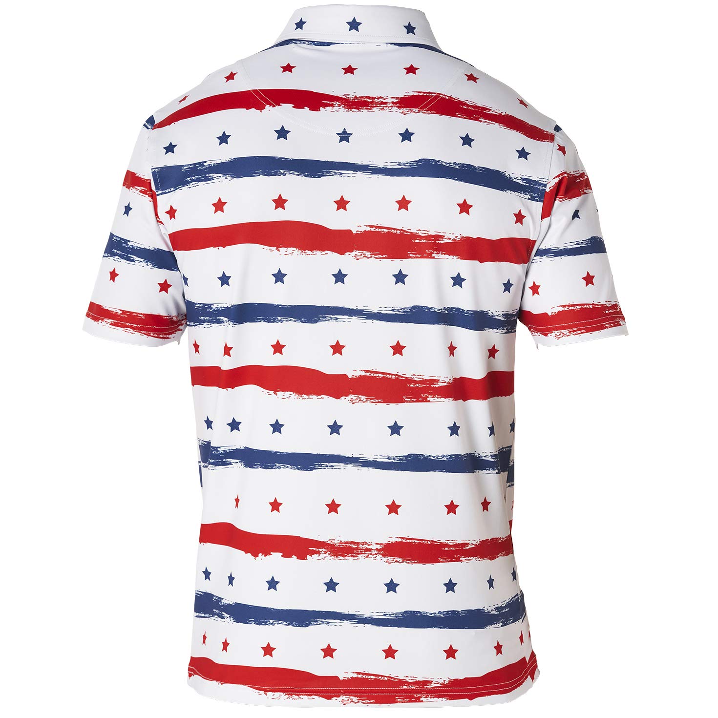 Royal & Awesome American Flag Golf Shirt - Patriotic USA Golf Polo for Men - Breathable Performance Shirt for Golfing, 4th of July & Casual Wear