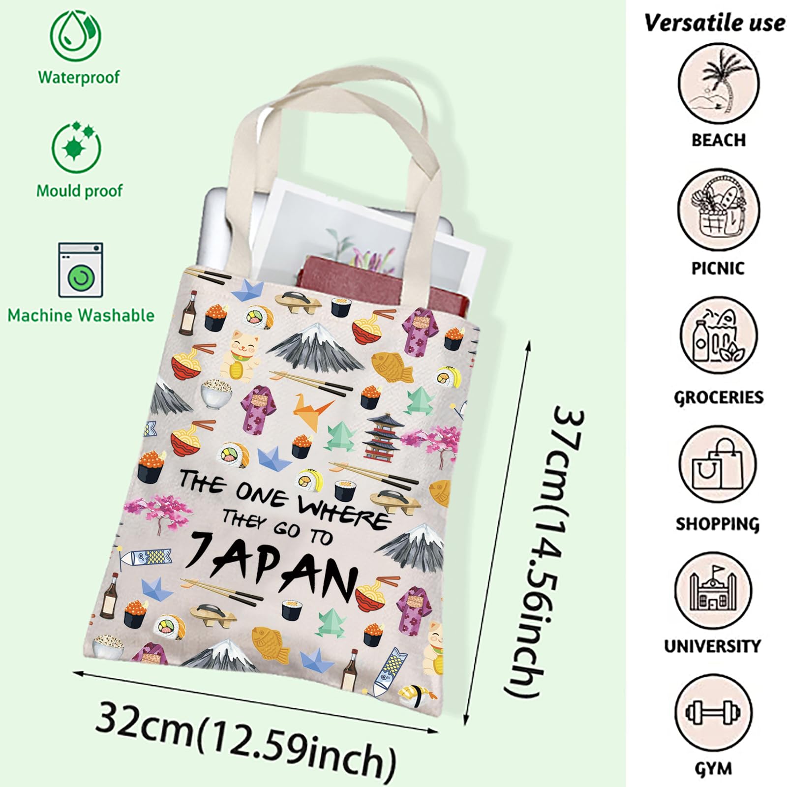 Japanese Foodie Travel Makeup Bag - Souvenir Gift for Trip & Housewarming