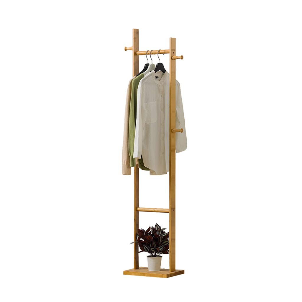 Sturdy Wooden Freestanding Coat Rack with Hat Hooks - Easy to Assemble Standing Coat Tree for Entryway, Bedroom, or Office (Light Color)