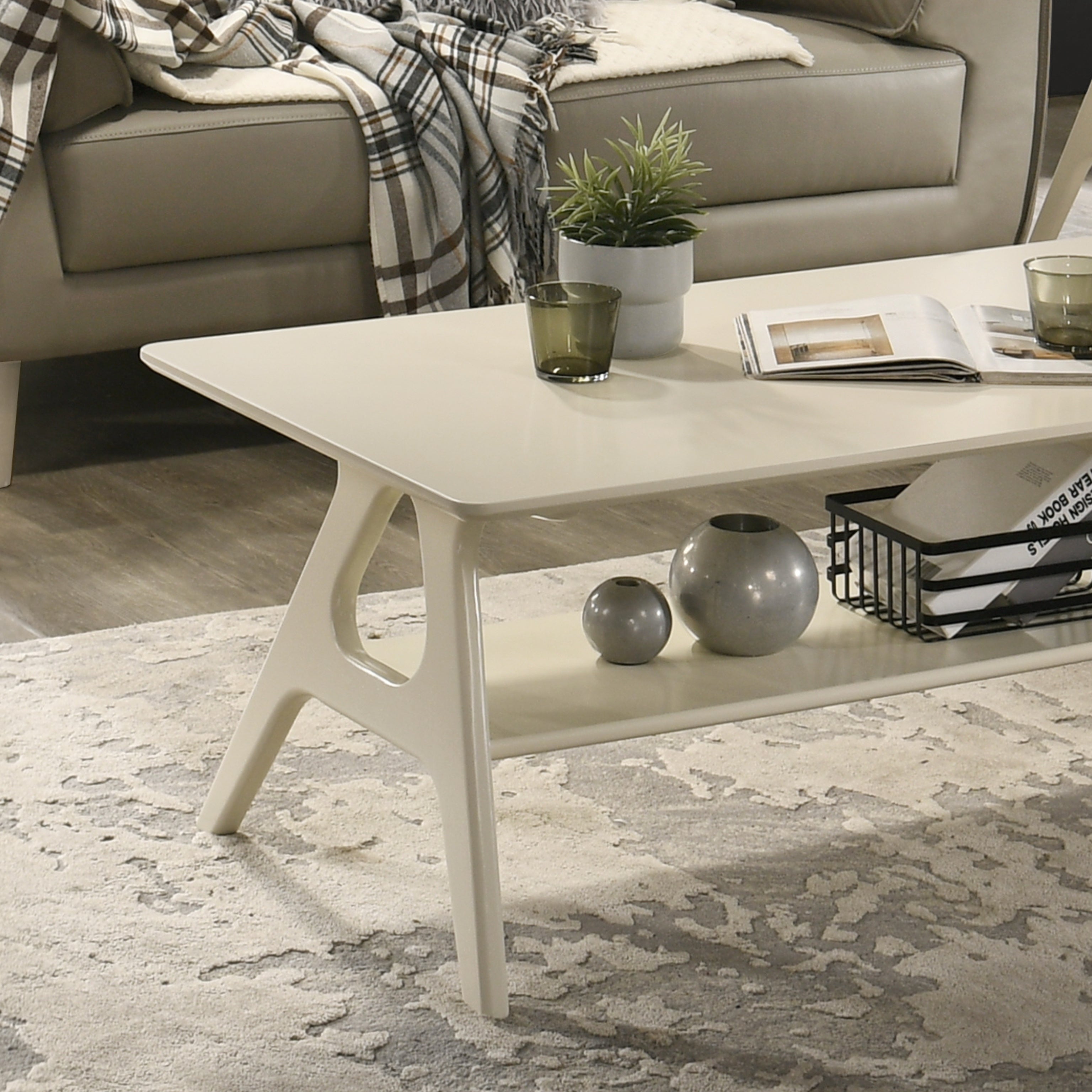 Roundhill Furniture Arona 3-Piece Coffee Table Set - Modern Coffee Table with 2 Matching End Tables for Living Room, Lounge & Home Decor