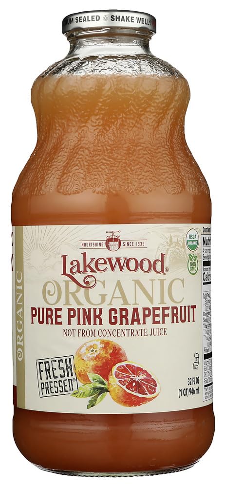 Organic Pink Grapefruit Juice - 100% Natural, No Sugar Added, Cold-Pressed (12-Pack) | Perfect for Breakfast, Detox Drinks & Healthy Lifestyle