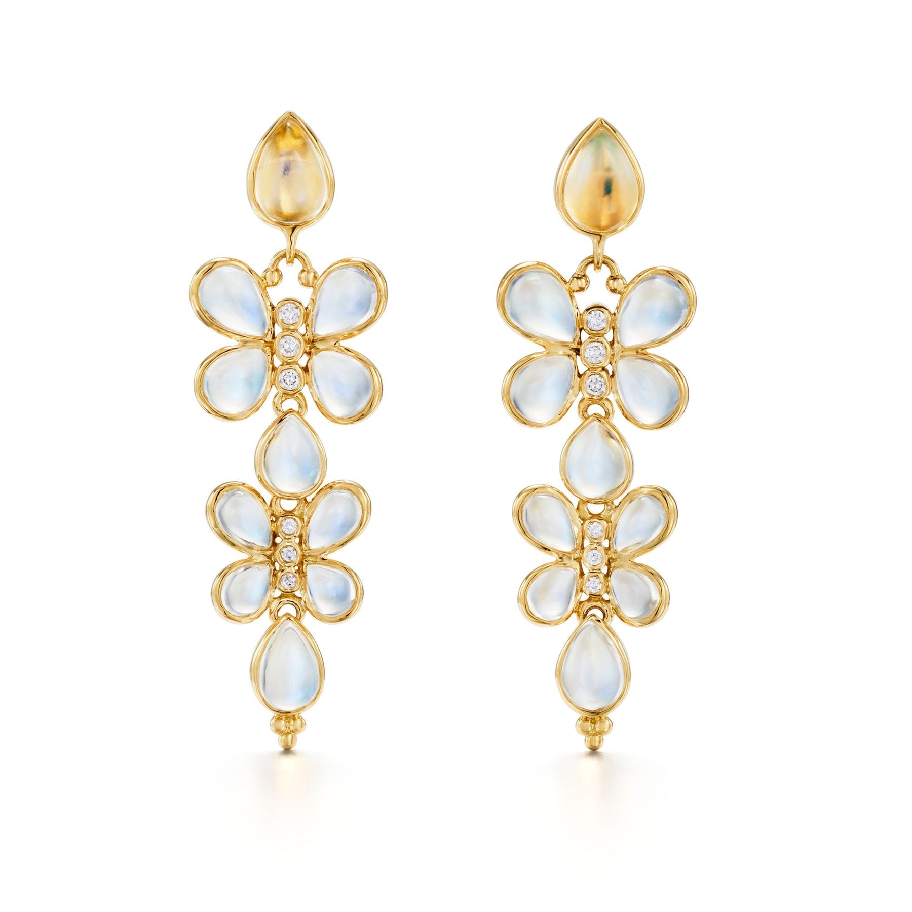 Temple St. Clair Luna Flutter Drop Earrings - 18K Gold Plated Dangle Earrings for Women | Elegant Butterfly Design Jewelry Gift | Perfect for Weddings, Parties & Special Occasions