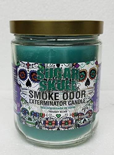 Smoke Odor Eliminator Candle - 13oz Sugar Skull & Eufloria Scented Jar Candles (8-Pack, 4 Sugar Skull + 4 Eufloria) - Home Air Freshener for Living Room, Bedroom & Bathroom