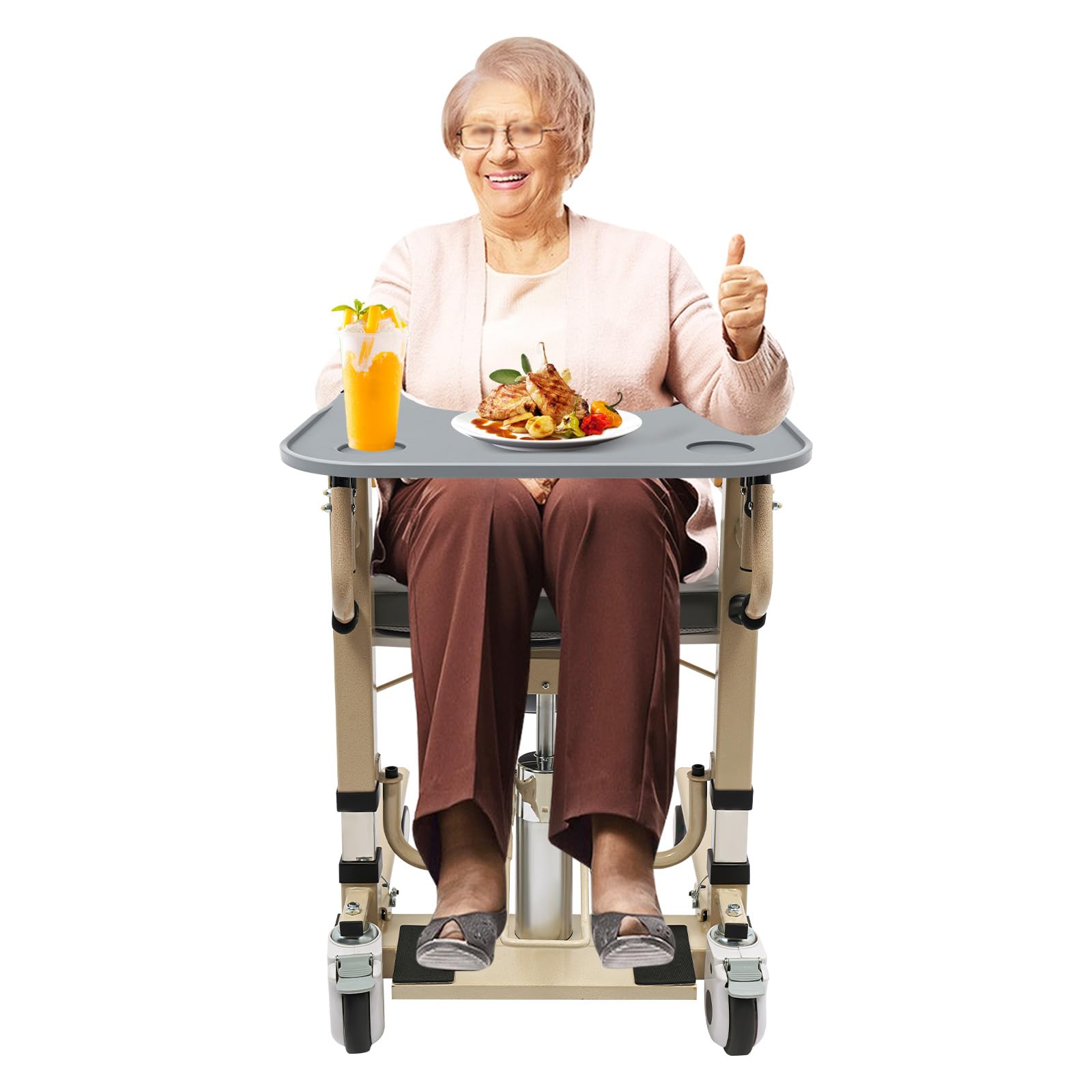 **Adjustable Wheelchair Tray for Seniors & Adults - Lightweight & Portable Table Tray for Eating, Reading & Writing - Perfect for Home, Hospital & Travel Use**