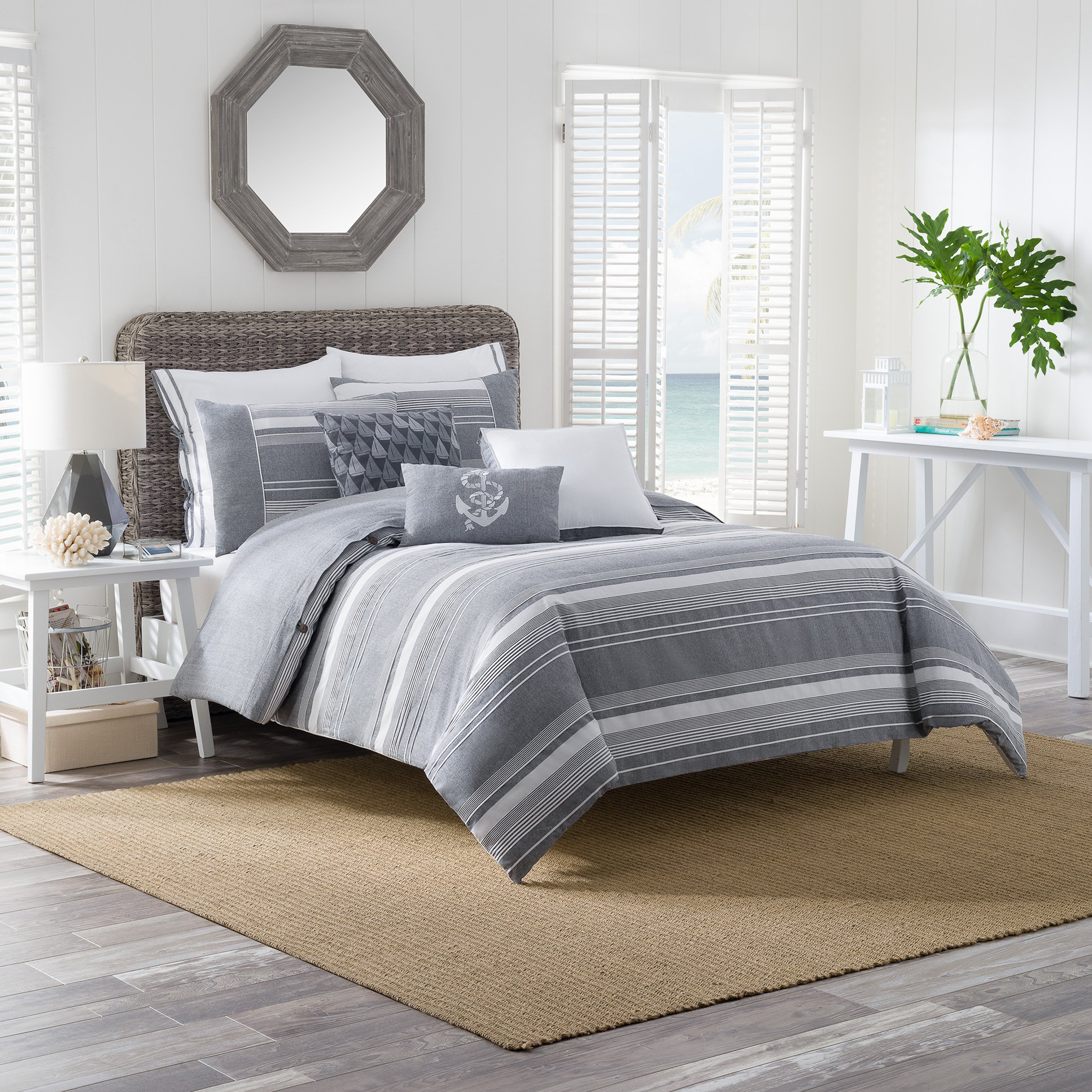 Brielle Harbor King Size Duvet Cover Set - Soft Grey Luxury Bedding for Master Bedroom & Guest Room Comfort