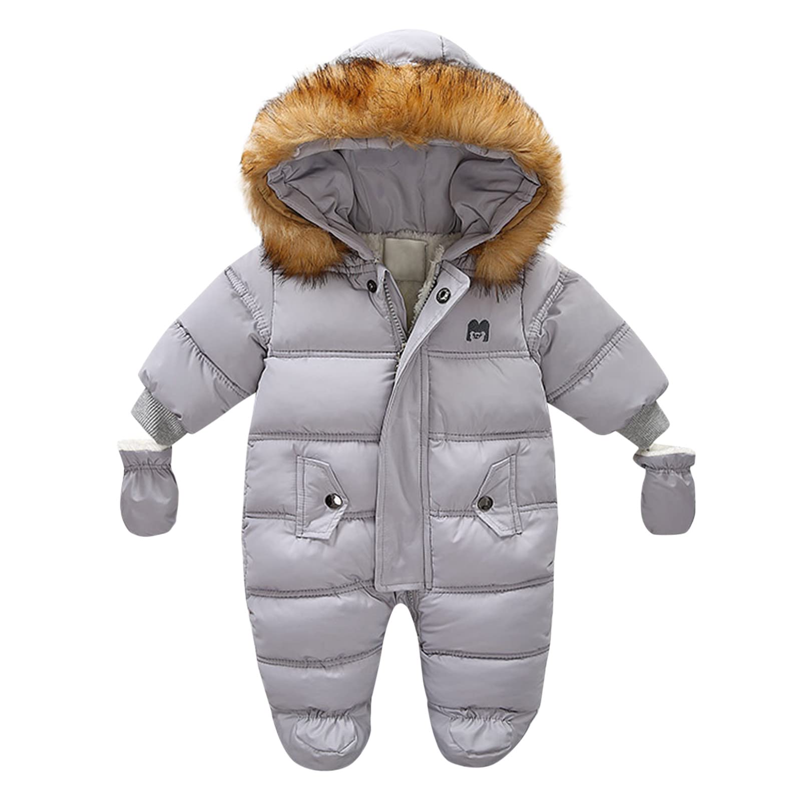 **Baby Girls & Boys Winter Hooded Sweater Coat - Thick Warm Jacket Jumpsuit Snowsuit Playsuit for Toddlers - Perfect for Snow Play, Outdoor Adventures & Cold Weather**