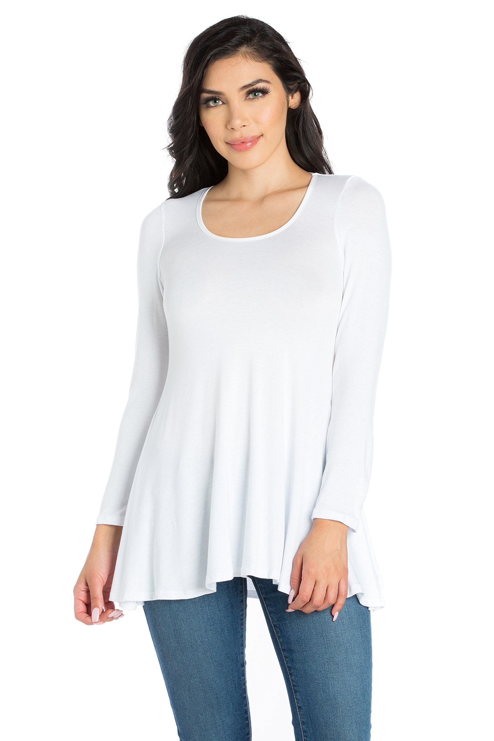 24/7 Comfort Women's Long Swing Tunic - Soft Casual Blouse for Work, Travel & Everyday Wear | Breathable & Stylish Plus Size Tops