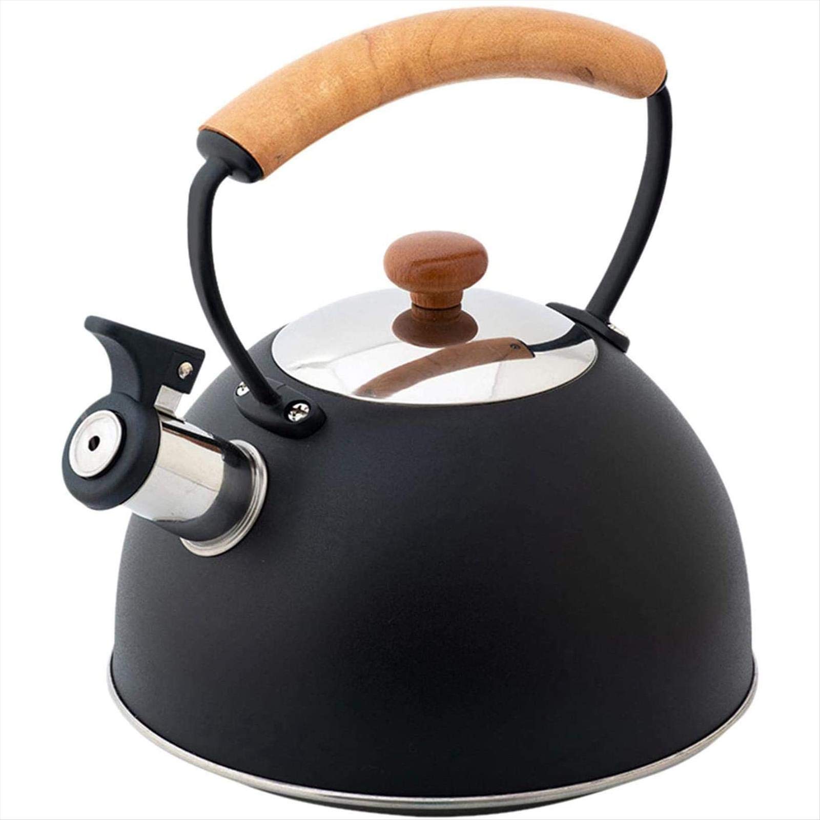 2.5L Stainless Steel Whistling Tea Kettle - Induction Compatible, Universal Heat Source for Stovetop, Gas & Electric - Perfect for Coffee, Tea & Hot Water Brewing at Home or Office