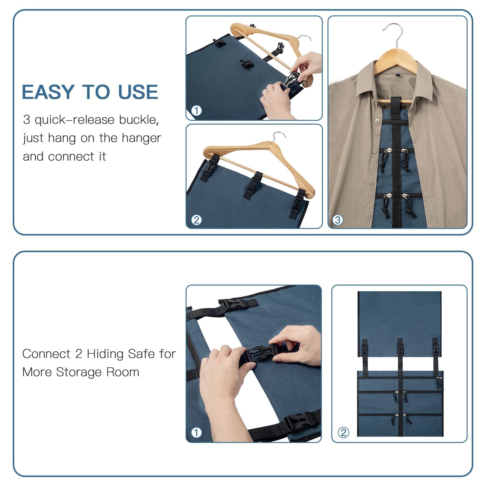 Bukere Hanger Diversion Safe - Hidden Money Stash & Travel Security Pouch | Portable Shower Caddy Tote Bag for Home, College Dorm & Outdoor Use | Discreet Cash Storage Solution for Travel Safety