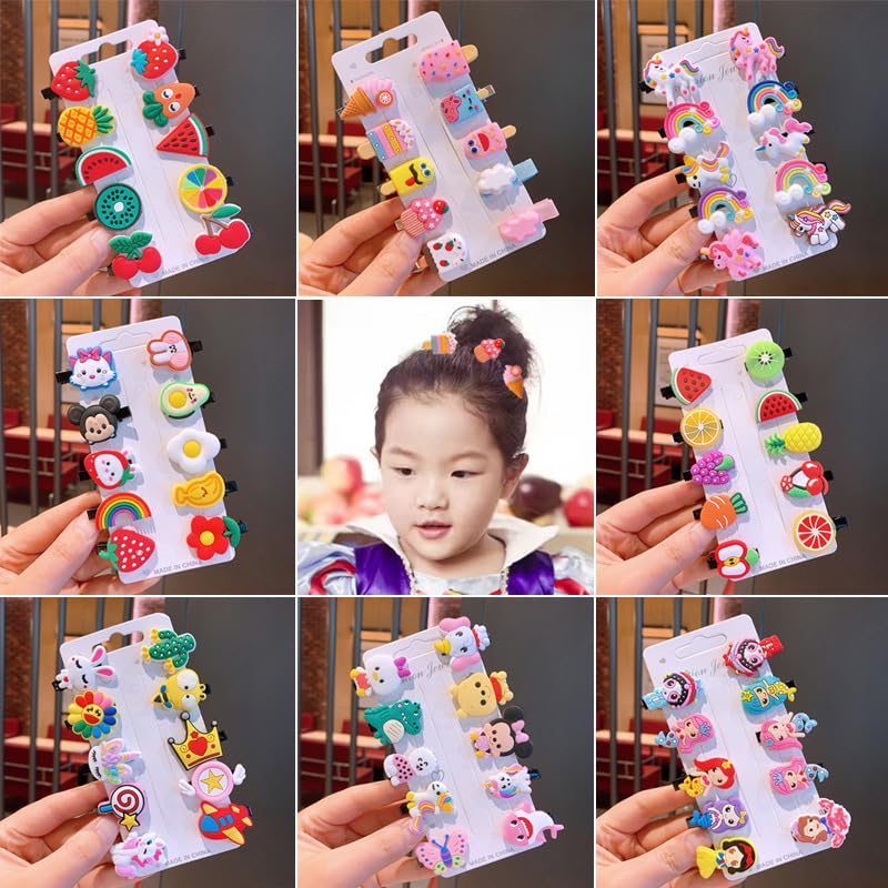 FAVELA™ 20-Pack Mini Emoji & Cartoon Hair Clips for Kids - Cute Smiley Face Barrettes for Girls & Toddlers - Fun Hair Accessories for School, Parties & Daily Styling