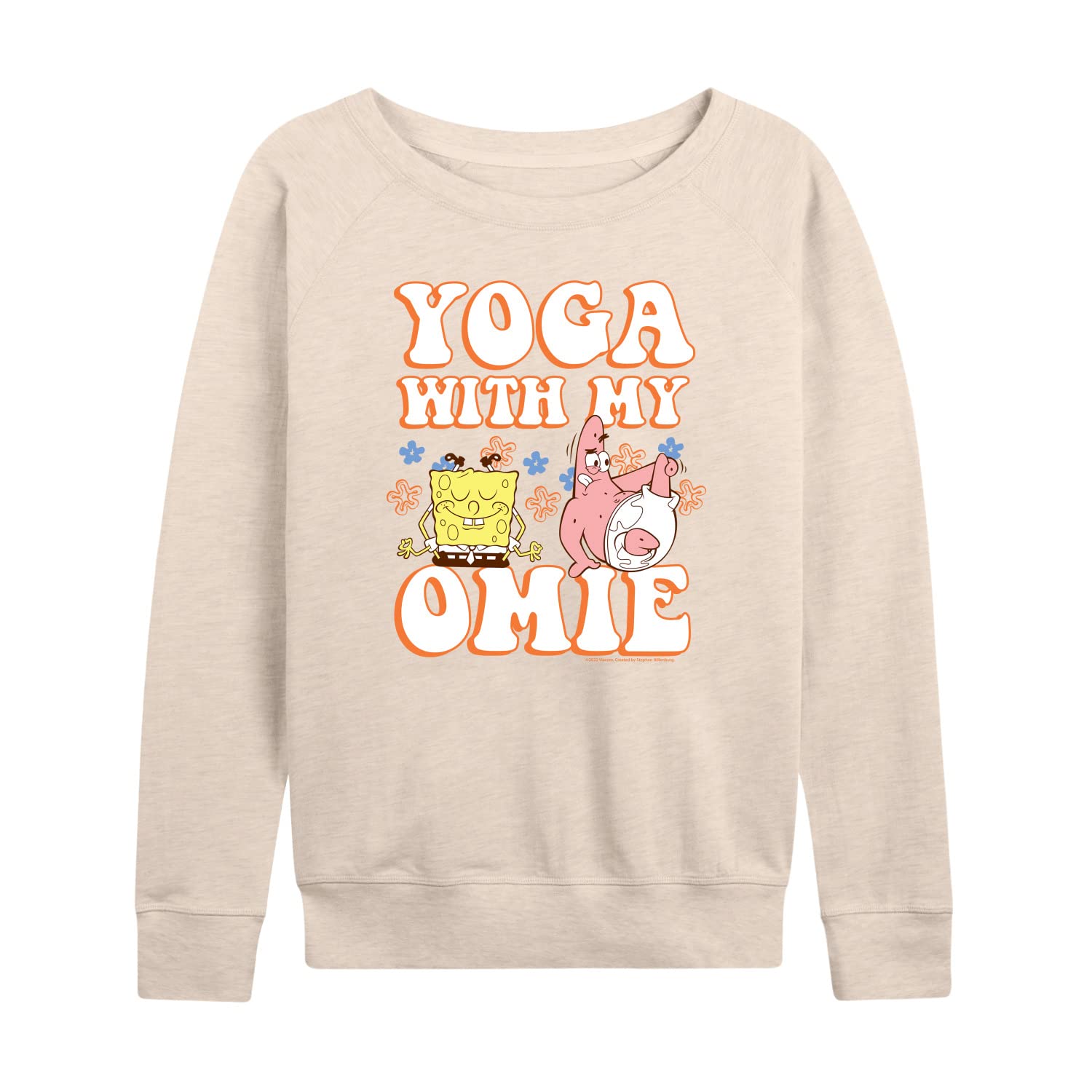 SpongeBob SquarePants Women's Lightweight French Terry Pullover Hoodie | Yoga & Lounge Wear | Cartoon Character Sweatshirt for Women