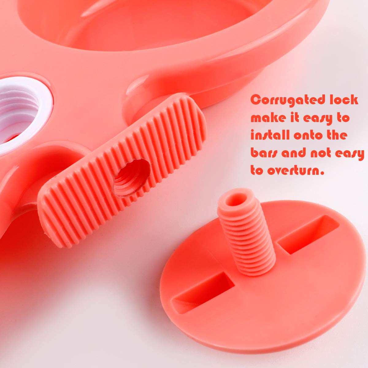 Hanging Pet Bowl - Anti-Slip Plastic Cage Mounted Food & Water Feeder for Dogs & Cats | 2-in-1 Suspension Drinker Bowl for Crates (Pink, Small) | Perfect for Travel, Kennels & Small Spaces