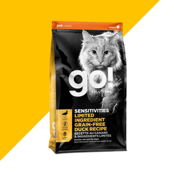 Go! Solutions Sensitivities Limited Ingredient Grain-Free Duck Recipe Dry Cat Food - Hypoallergenic & Digestive Support for Cats with Food Allergies - Perfect for Sensitive Stomach & Skin Health