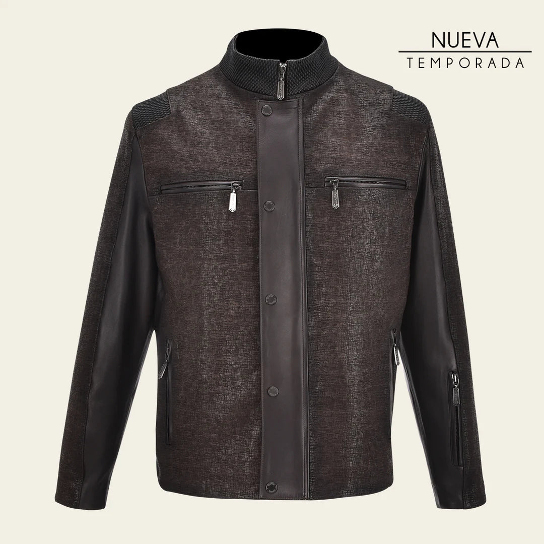 Cuadra Moka Casual Fashion Leather Jacket for Men - Stylish & Comfortable Outerwear for Everyday Wear, Work & Travel | H349BOC