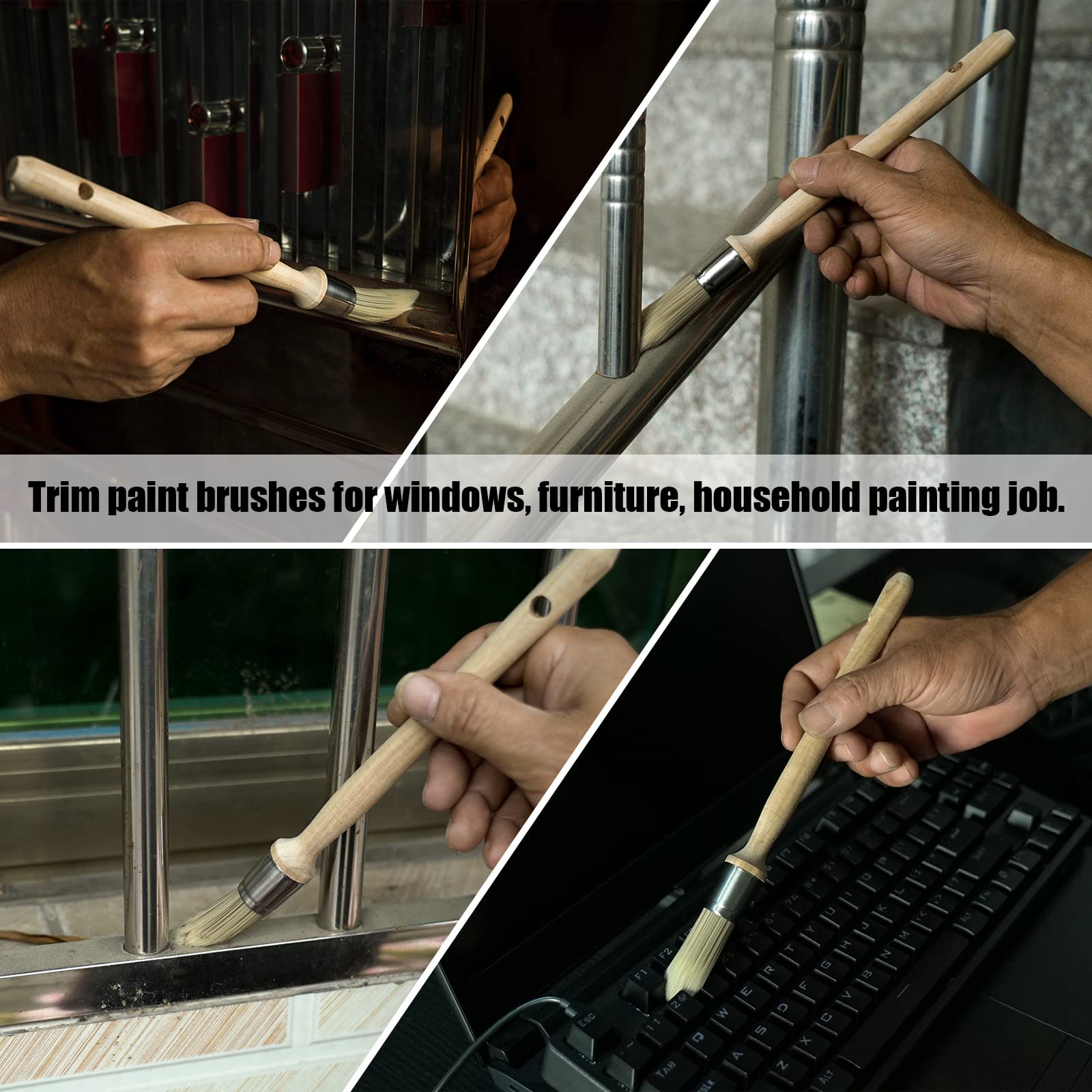 3-Pack Trim Painting Brushes Set - 0.6