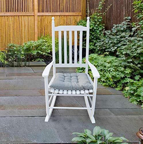 FLing Rocker Chair - Wooden Porch Rocking Chair for Patio, Garden & Outdoor Relaxation - Comfortable White Rocking Chair for Deck, Living Room & Nursery