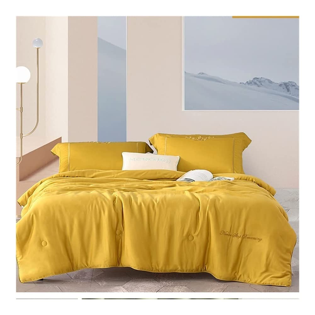 YIWANGO Tencel Summer Cooling Quilt - Lightweight Breathable Air Conditioner Blanket, Machine Washable Thin Bedspread Throw (200x230cm) - Perfect for Hot Weather, Bedroom, Living Room & Travel