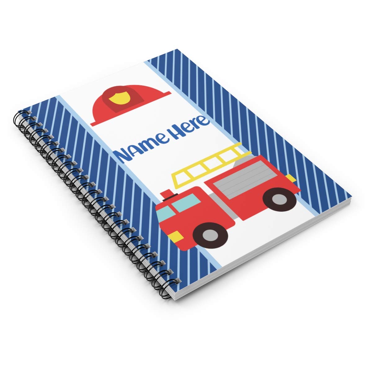 Custom Fire Truck Spiral Notebook - Personalized Firefighter Gift for Kids, Teens, Girls & Women | School Supplies, Birthday Presents, Firefighter Appreciation Gifts