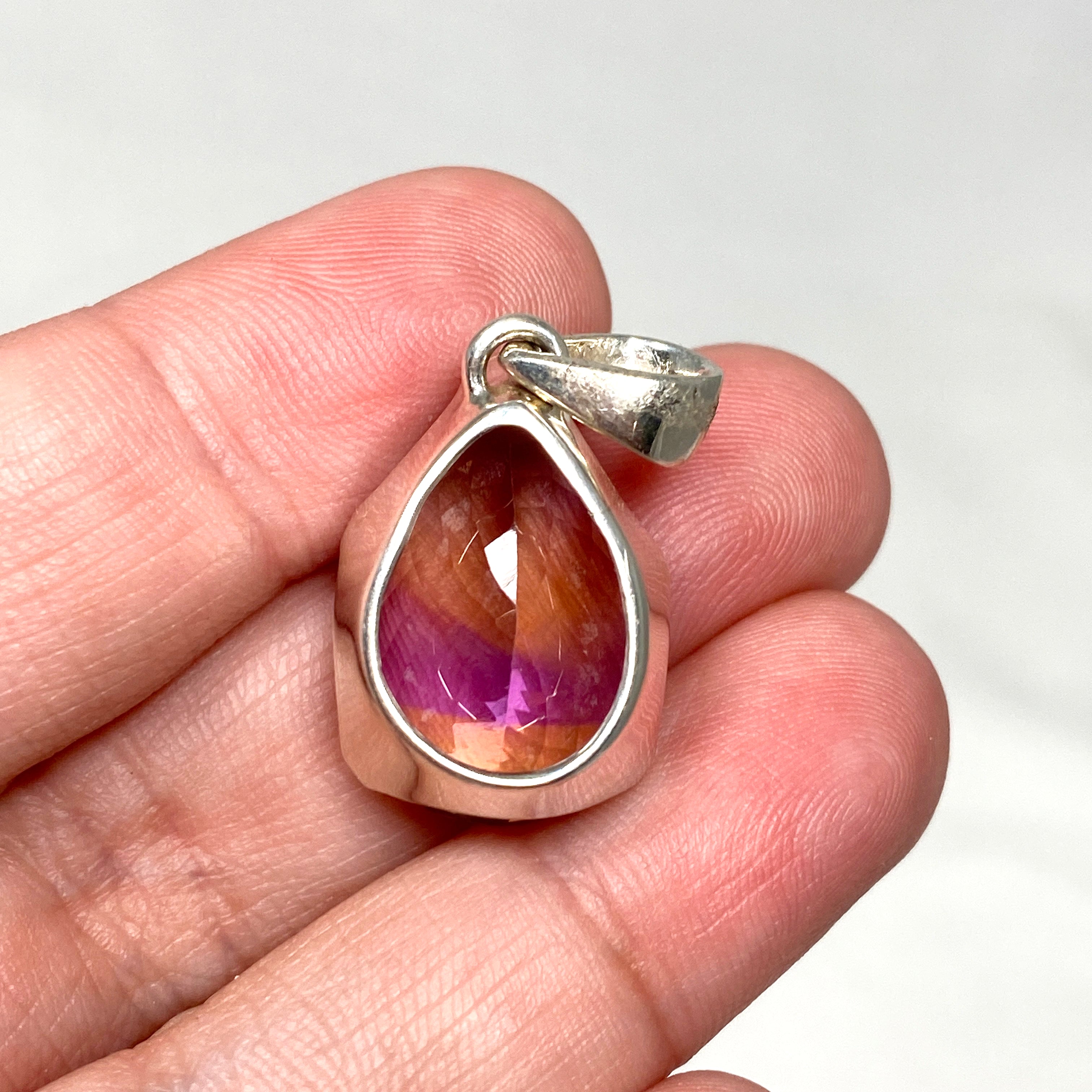 Natural Ametrine Teardrop Faceted Pendant Necklace - 925 Sterling Silver Jewelry PPGJ777 | Elegant Gift for Women, Bridesmaids & Birthday | Perfect for Weddings, Parties & Special Occasions