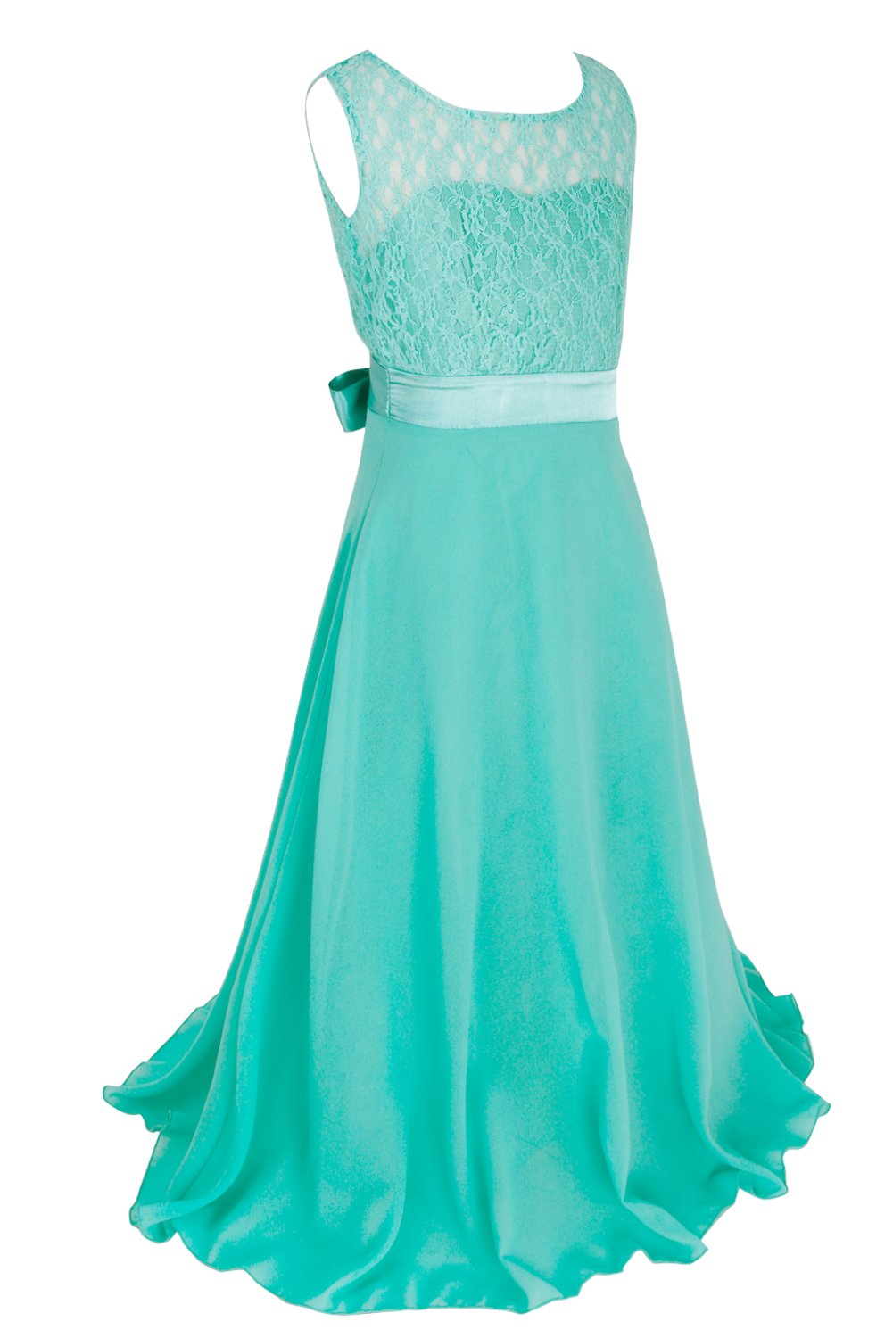 YiZYiF Girls Lace Maxi Dress for Wedding, Pageant & Formal Occasions - Elegant Chiffon Long Dress for Kids & Big Girls - Perfect for Birthday Parties, Dances & Special Events