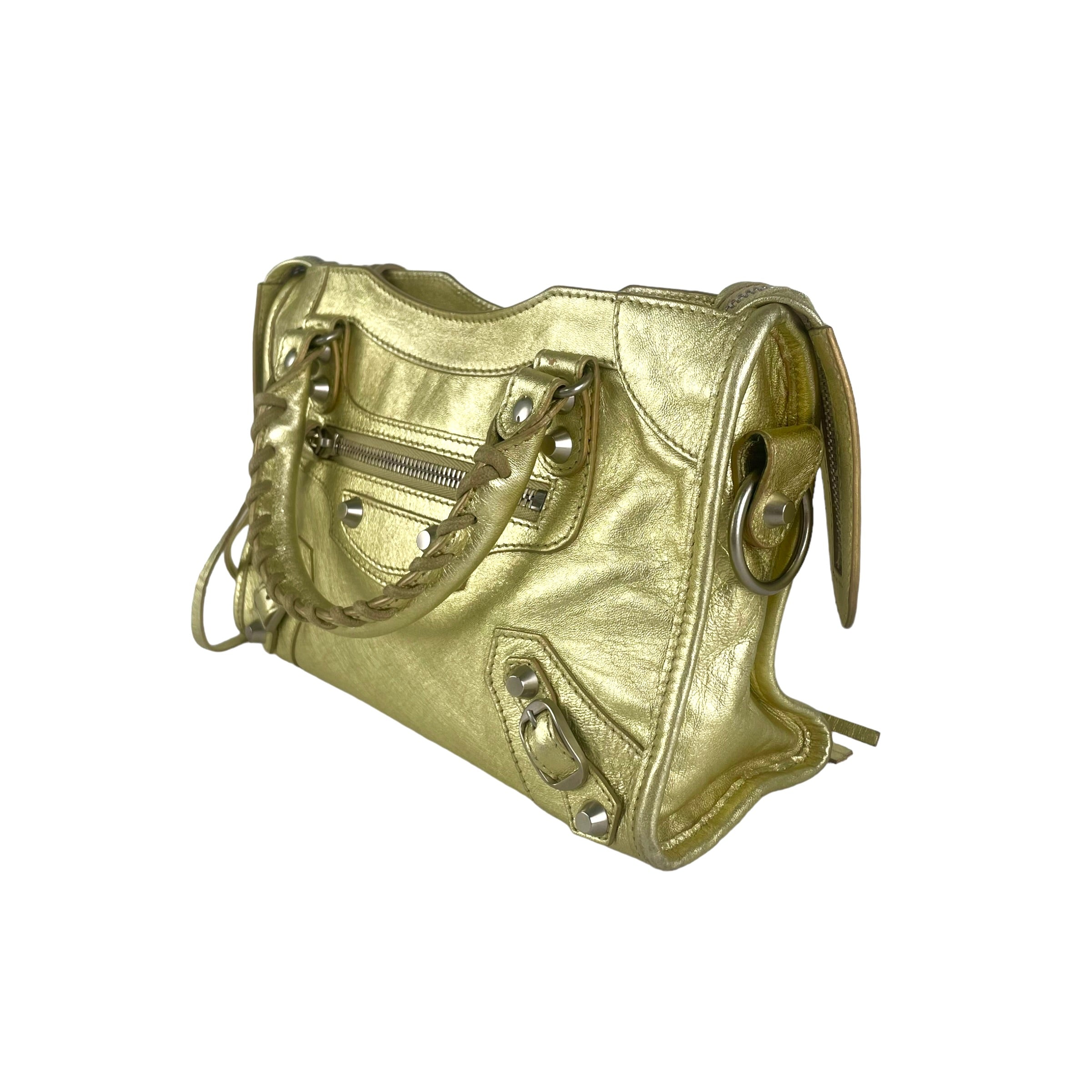 Balenciaga City Mini Gold Crossbody Bag - Luxury Designer Handbag for Women | Perfect for Everyday Use, Travel & Night Out