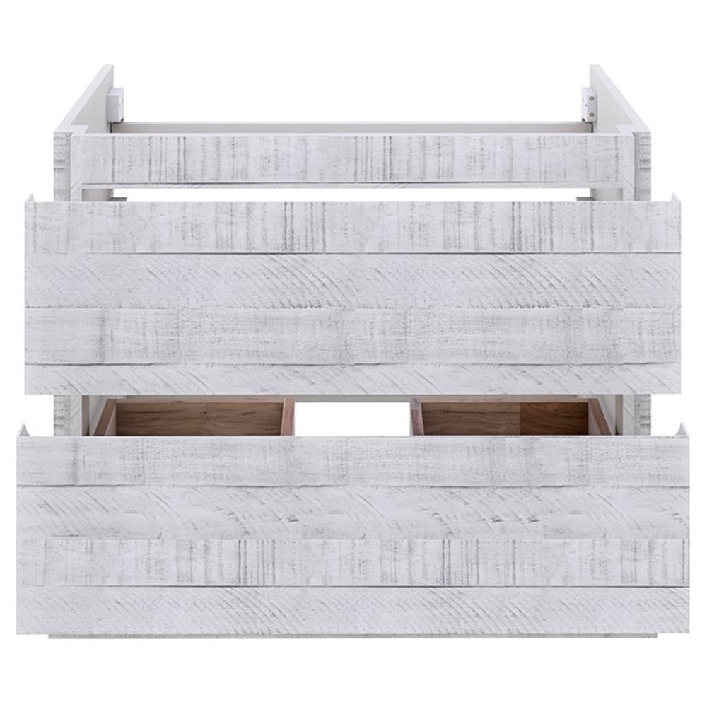 Fresca Stella 58 Inch Rustic White Wall Mounted Double Bathroom Vanity Cabinet - Perfect for Modern Farmhouse & Small Bathroom Storage Solutions