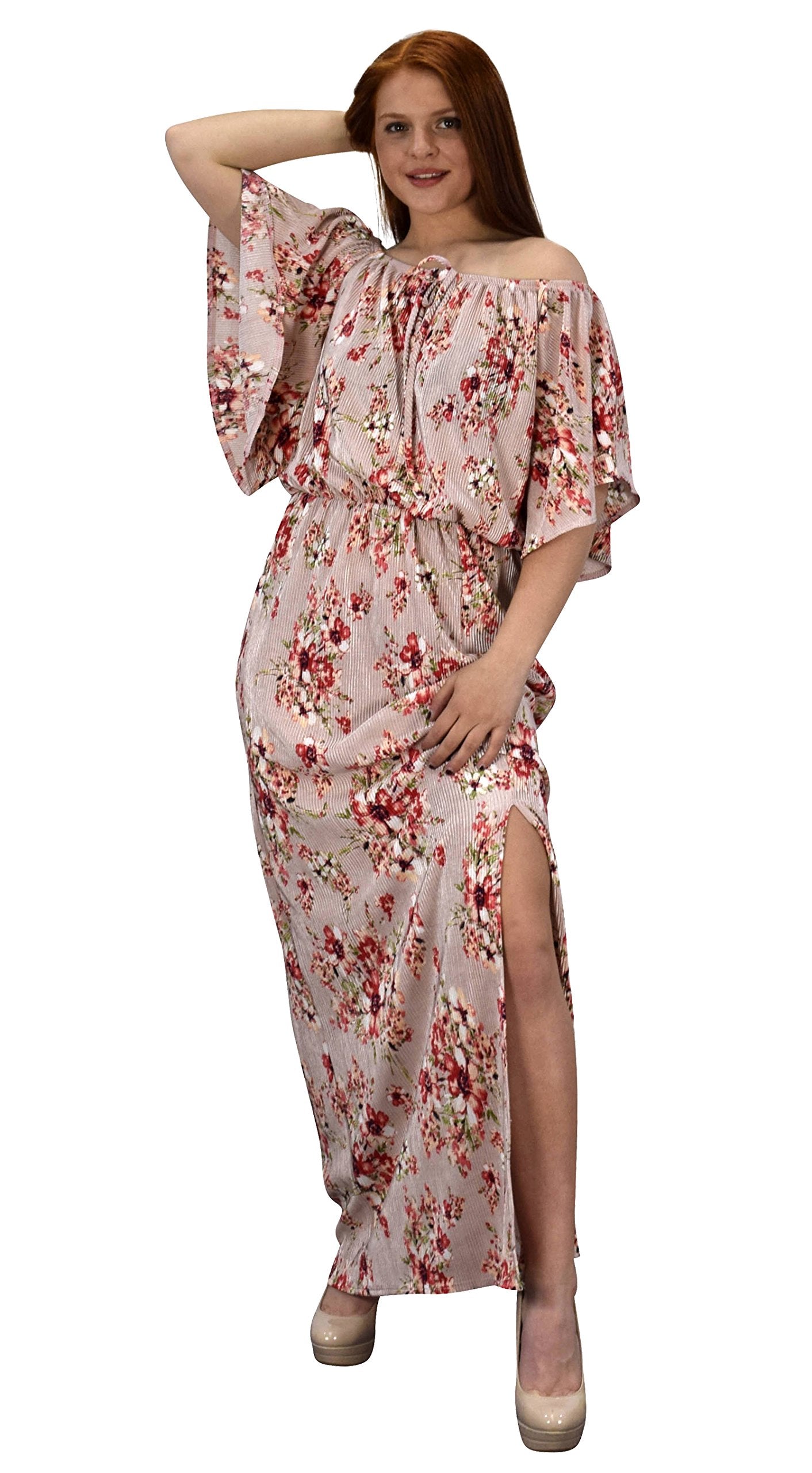 Women's Bohemian Floral Maxi Dress - Vintage Summer Long Dress for Beach, Music Festivals & Casual Outings
