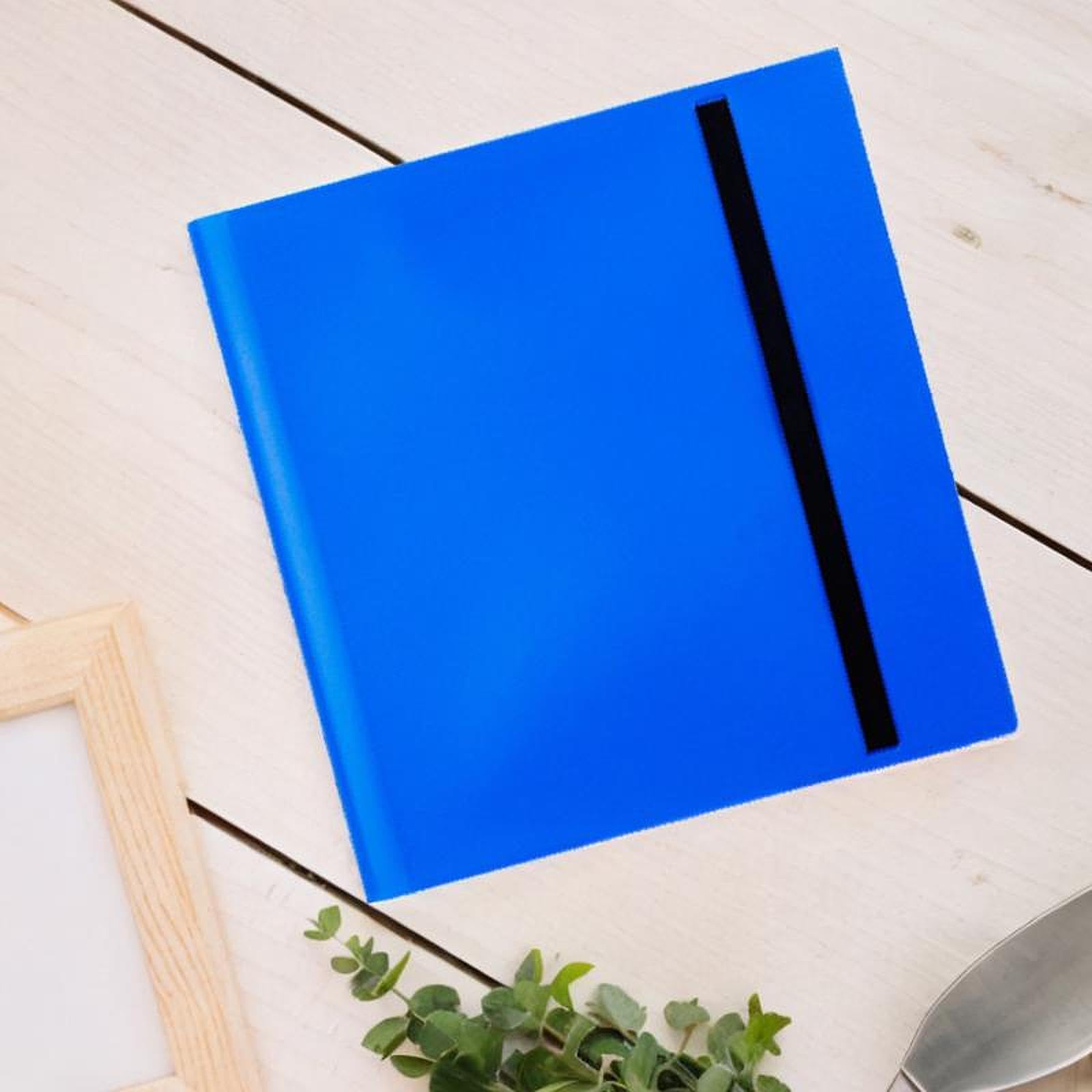 Wazsnhm Trading Card Binder - Premium Card Collection Album with Photocard Sleeves & Strap Design - Holds Gaming Cards, Football Cards, Sports Cards (Blue) - Perfect for Collectors, TCG Players & Sports Fans
