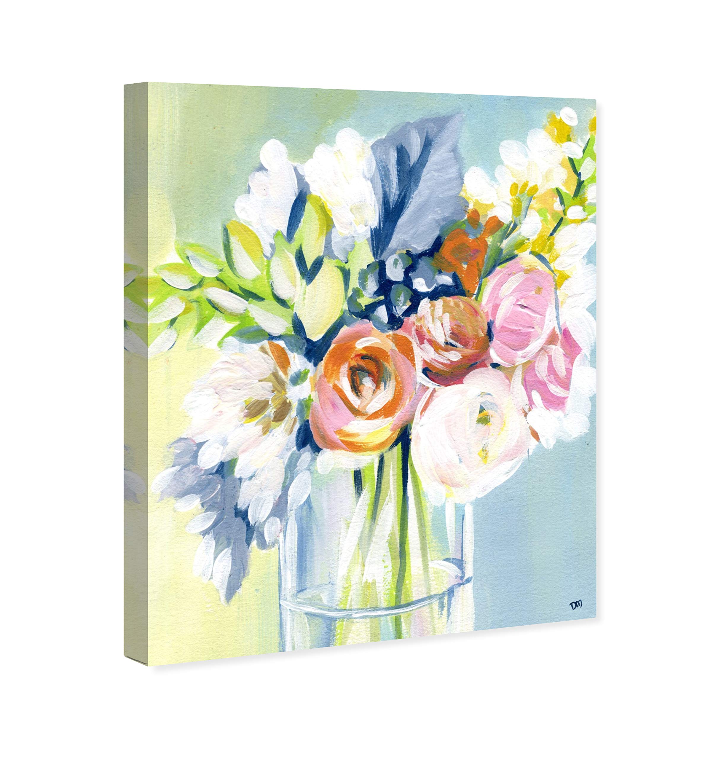Oliver Gal Artist Co. Floral Wall Art Canvas Print - 'Wednesday Favorites' Blue & Green Home Decor Painting (13x16 Inches) for Living Room, Bedroom & Office