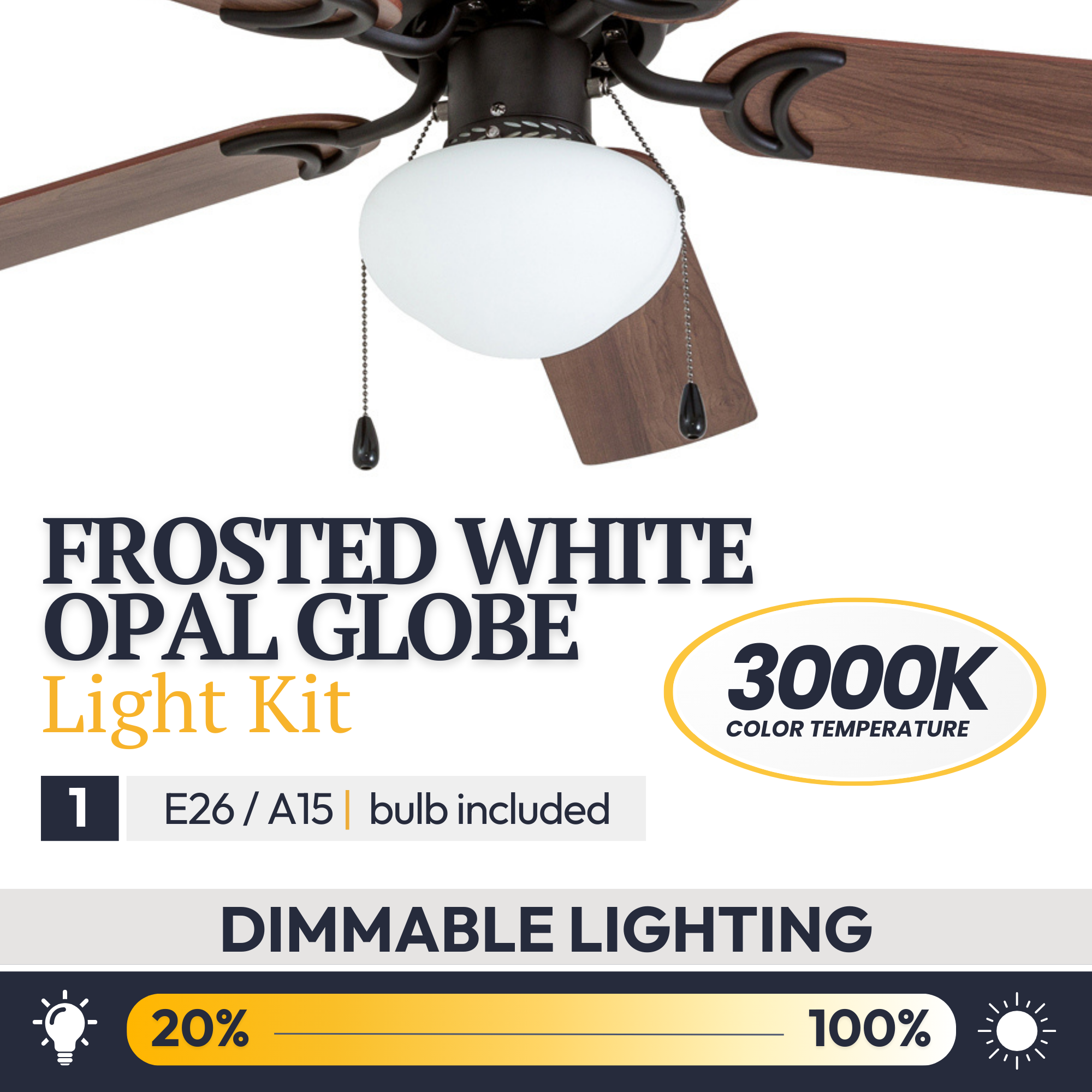 42 Inch Alvina Bronze Ceiling Fan with Pull Chain - Modern Indoor/Outdoor Ceiling Fan for Bedroom, Living Room, Patio & Office