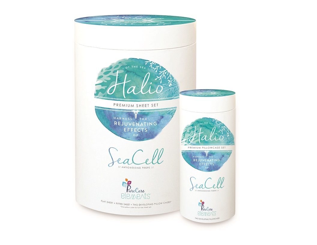 PureCare Halio SeaCell Sheet Set with Antibacterial Silver Ions - Premium Soft Bed Sheets for Allergy Relief & Better Sleep - Perfect for Master Bedroom, Guest Room & Luxury Hotels