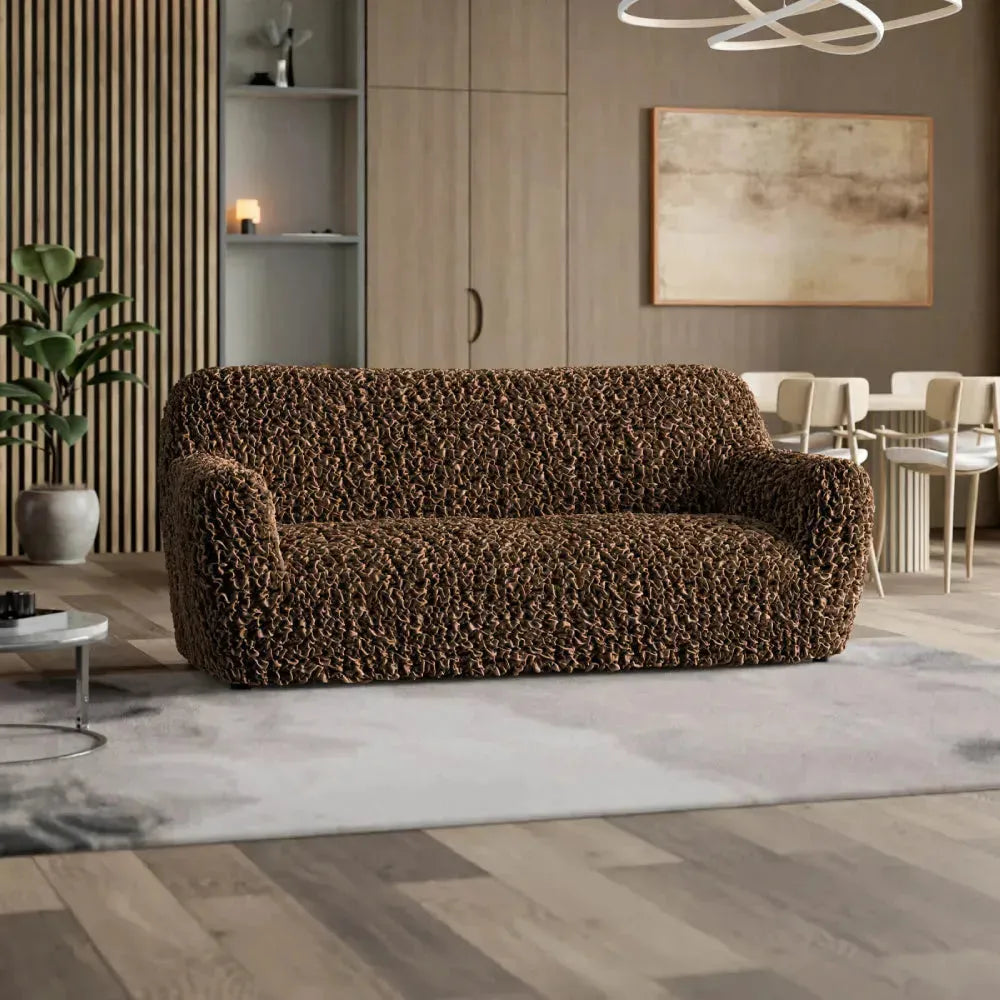 Fuco Velvet 3 Seater Sofa Slipcover - Soft Stretch Couch Cover for Living Room, Home Decor & Furniture Protection