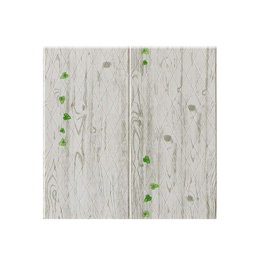 3D Wood Grain Foam Brick Wall Panels - Self-Adhesive Anti-Collision Wall Stickers for Living Room & Bedroom - Waterproof Moisture-Proof Background Decoration - Perfect for Home Theater, Game Room, and Office Wall Design