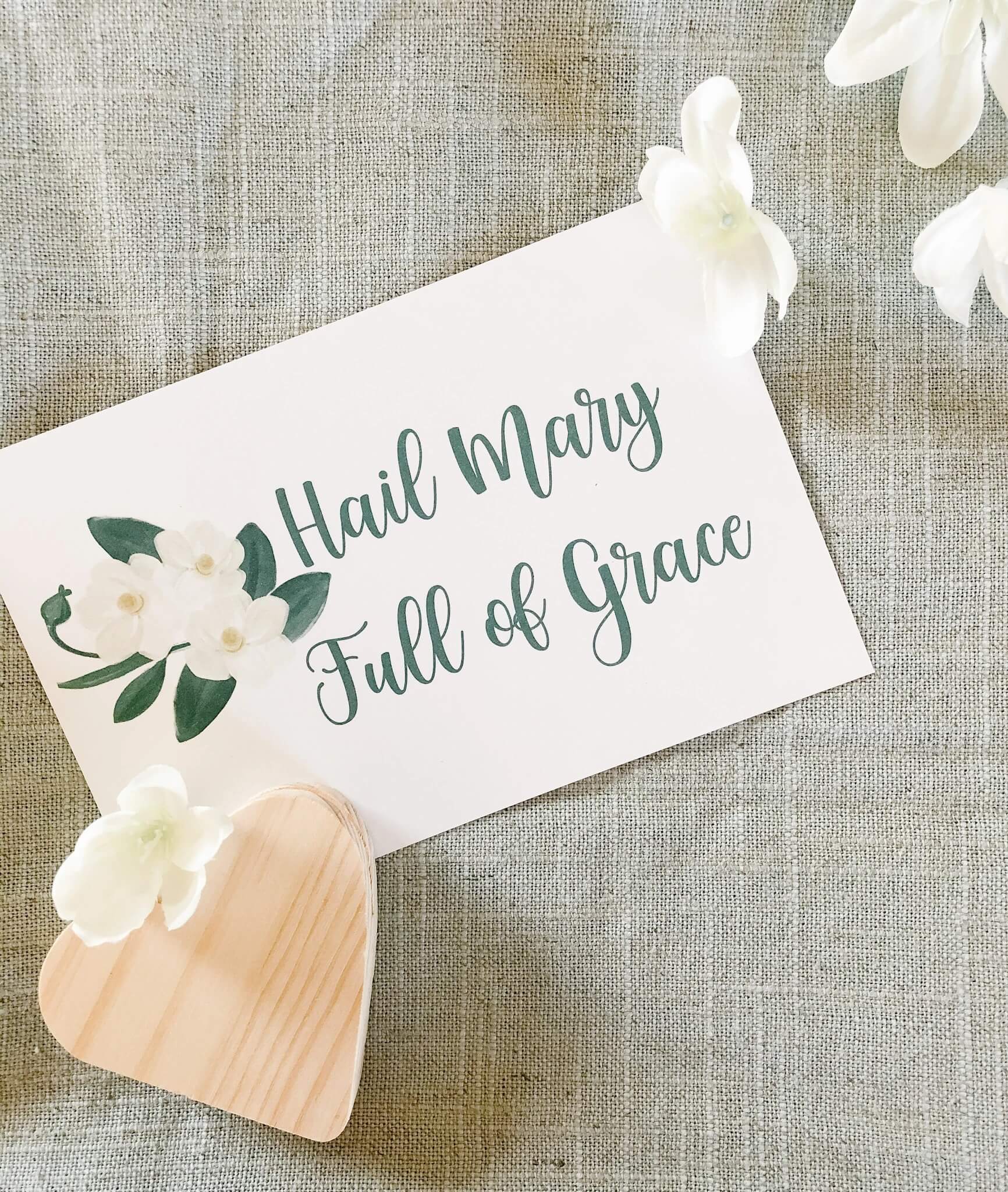 Hail Mary Prayer Printable - Digital Download for Catholic Devotion, Home Decor & Religious Gifts | Perfect for Framing, Prayer Cards & Church Events