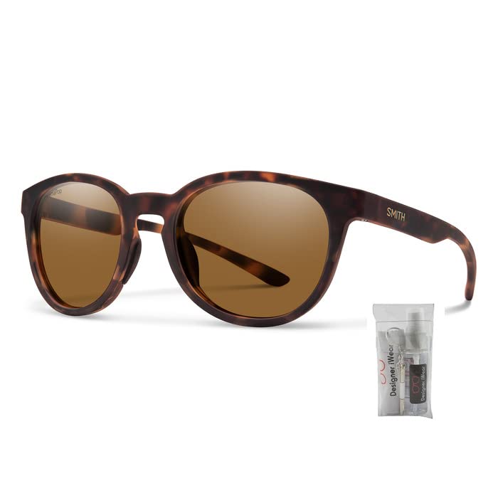 SMITH Eastbank Round Sunglasses for Men & Women - UV Protection Polarized Lenses + Free Designer iWear Eyewear Kit | Perfect for Outdoor Activities, Beach, Driving & Fashion Accessories