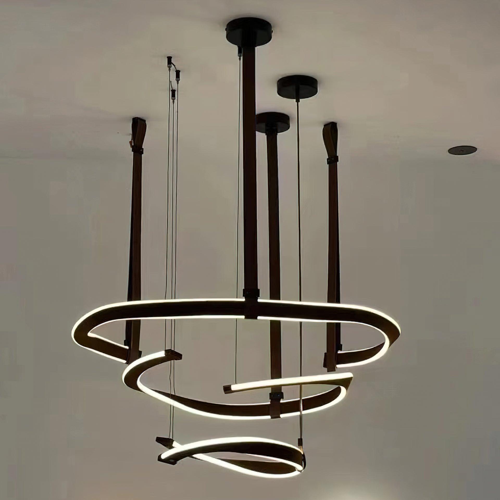 Finopi Crystal Chandelier - Elegant Modern Ceiling Light Fixture for Dining Room, Bedroom, or Living Room Decor | Energy Efficient LED Lighting for Home & Office