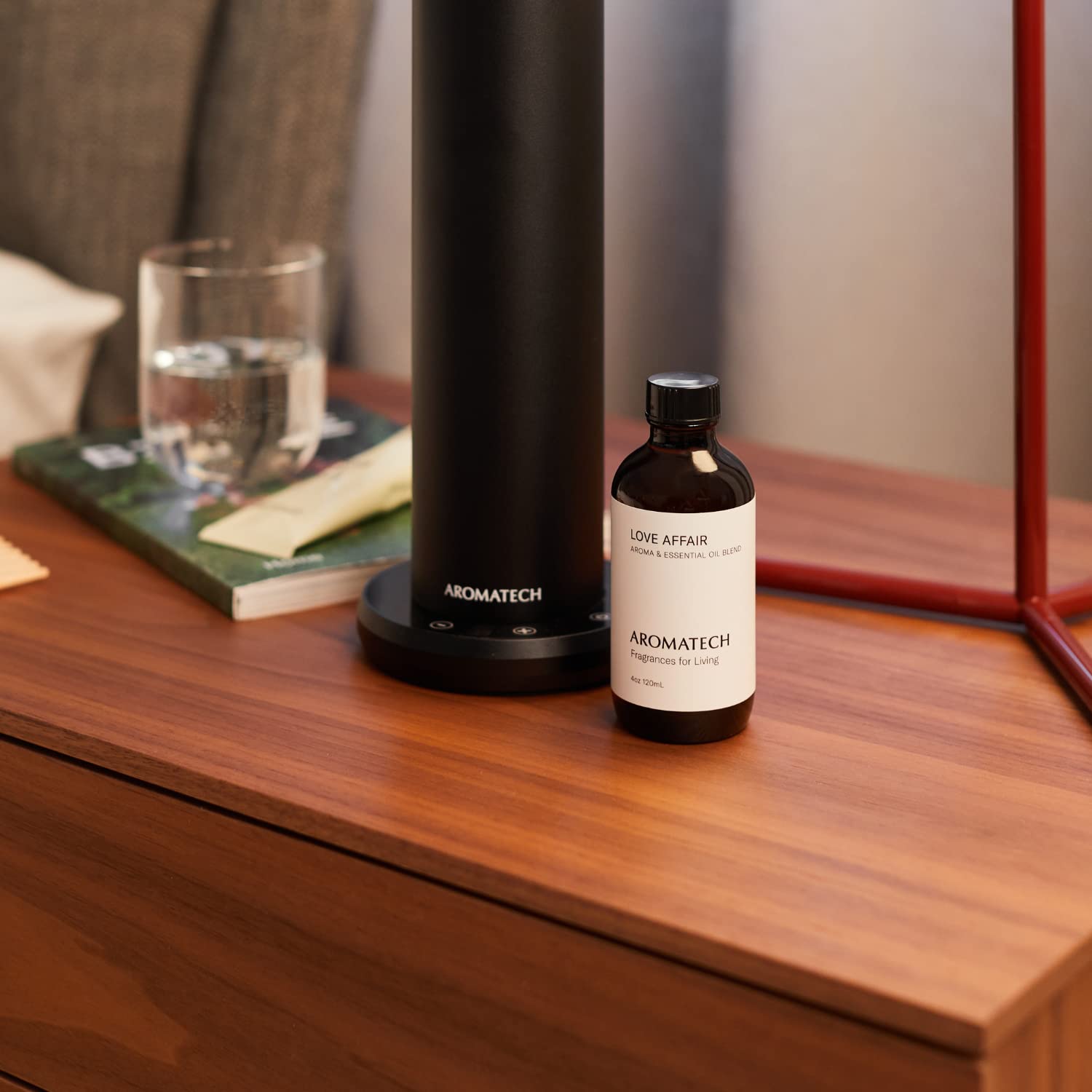 AromaTech Love Affair Essential Oil Blend - Luxury Hotel Inspired Aromatherapy with Jasmine, Saffron, Cedar & Amber for Ultrasonic Diffusers & Nebulizers (4 fl oz, 120 mL) - Perfect for Relaxation, Spa, Yoga & Home Fragrance